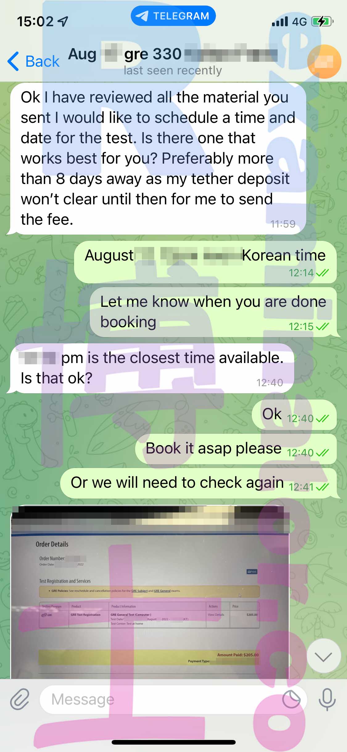 [GRE代考保分]成功案例#228的对话截图