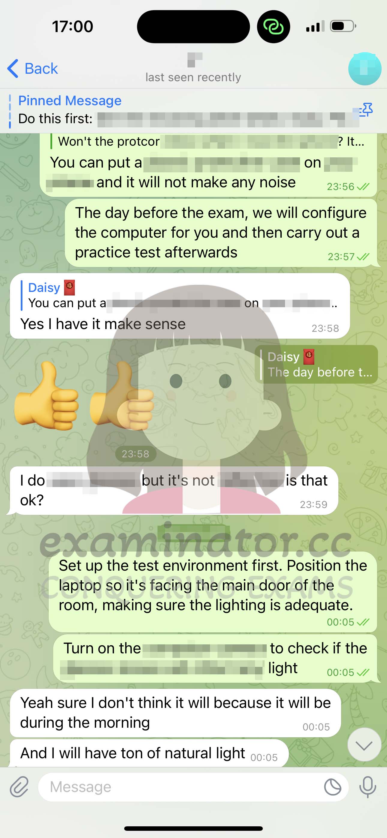 GMAT代考保分成功案例#570的与客户对话截图