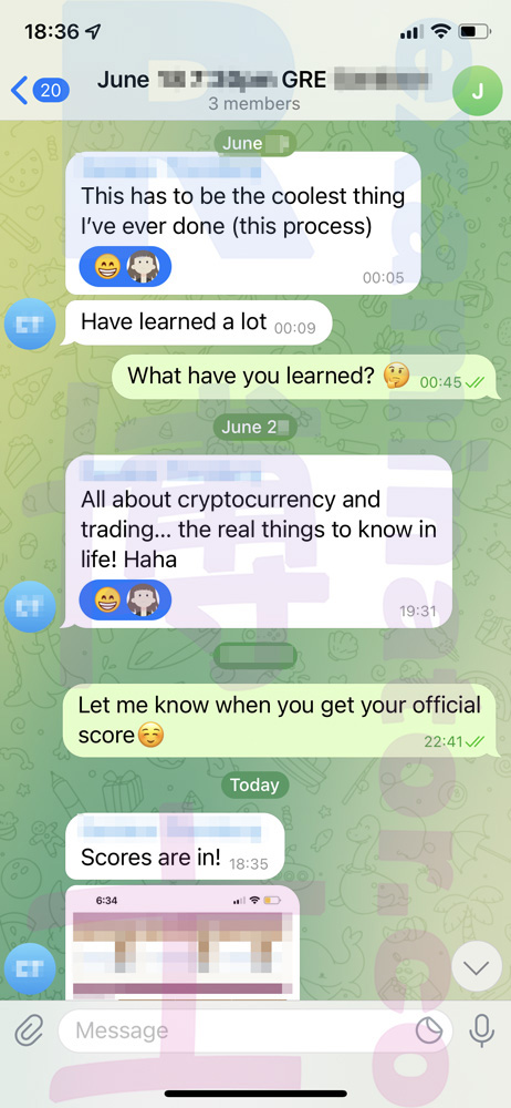 GRE代考保分成功案例#332的与客户对话截图