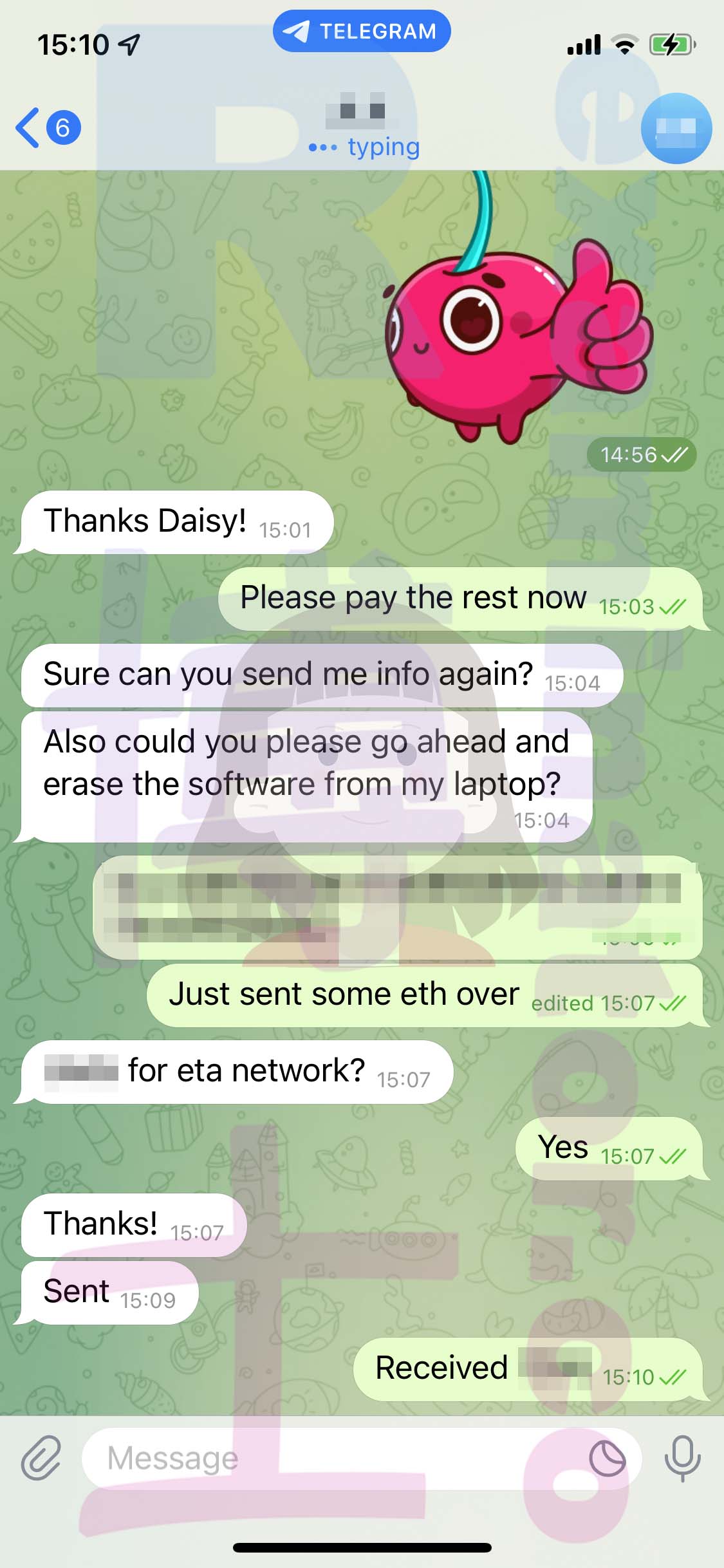 GRE代考保分成功案例#468的与客户对话截图