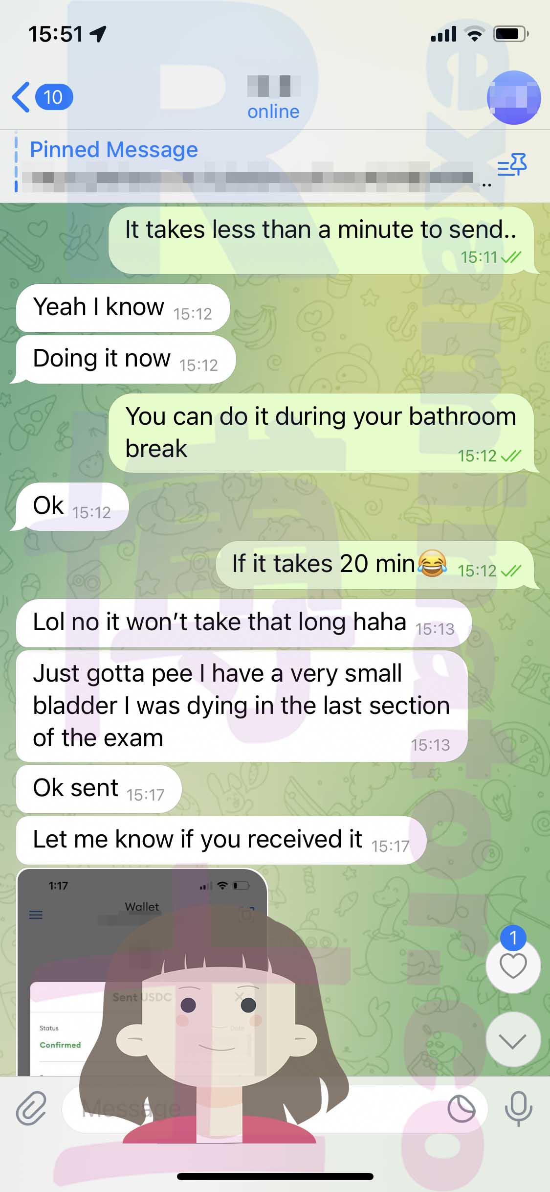 GRE代考保分成功案例#488的与客户对话截图