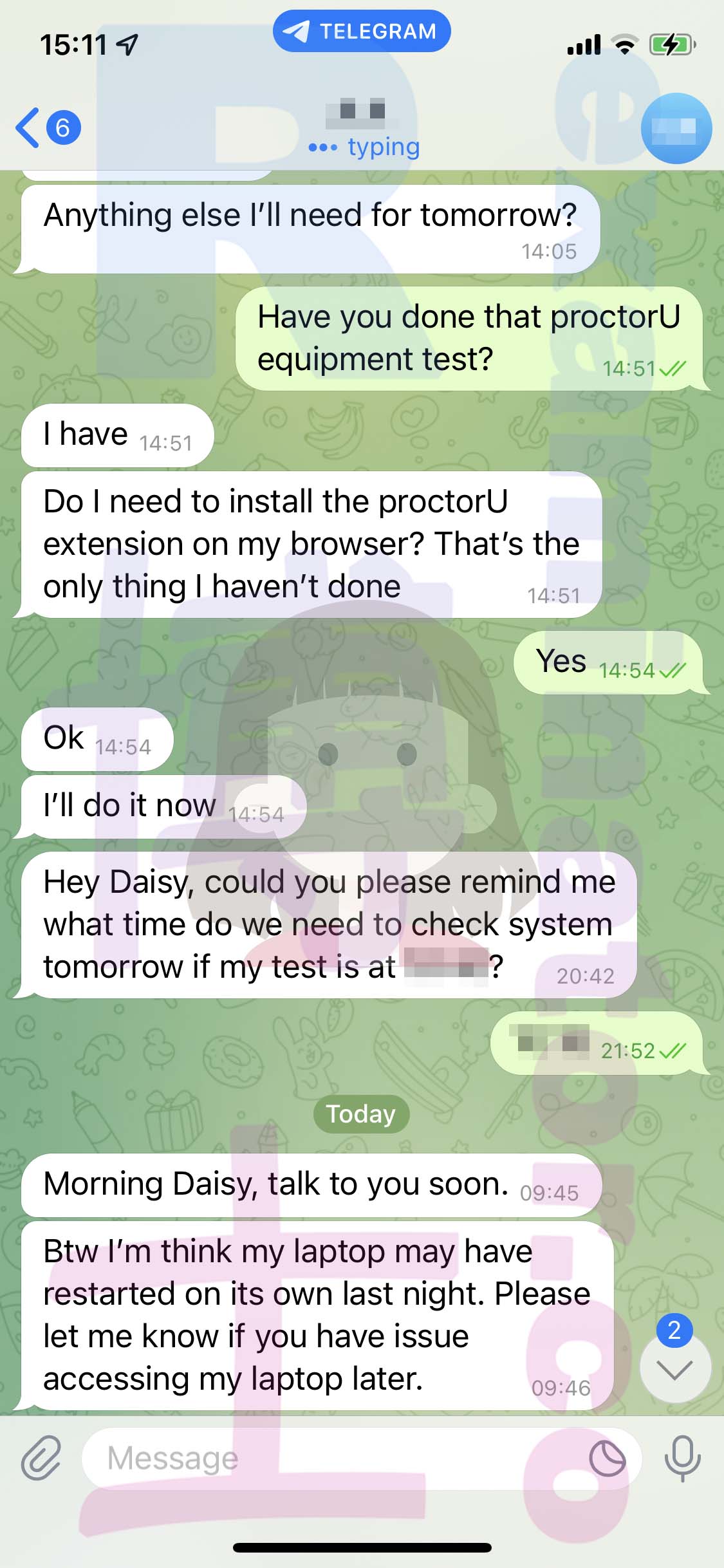 GRE代考保分成功案例#468的与客户对话截图