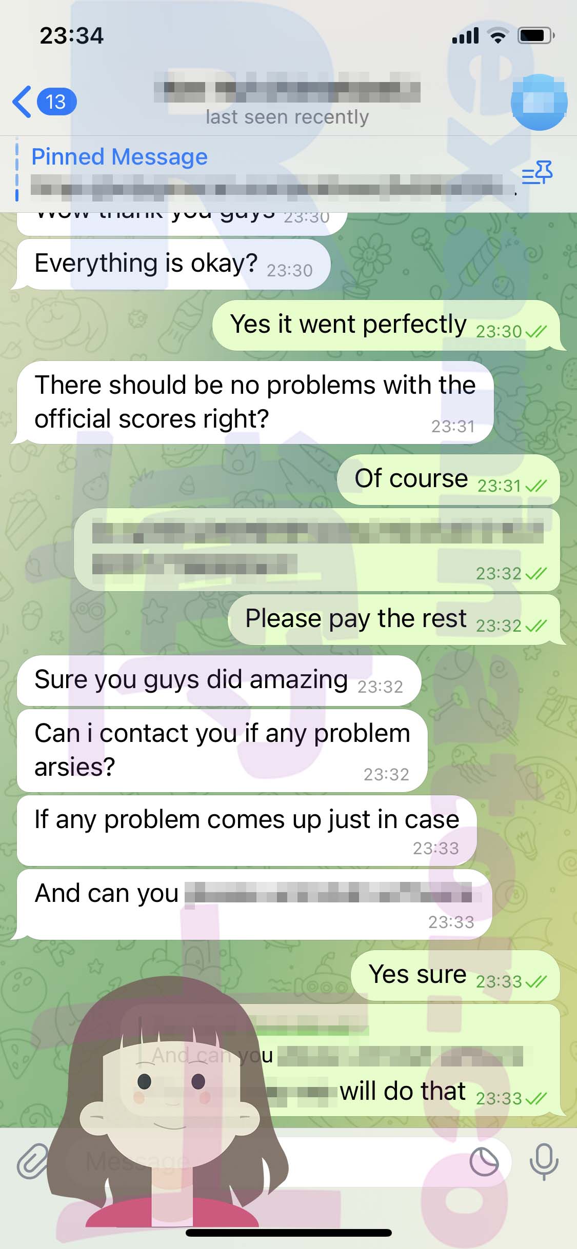 GRE代考保分成功案例#498的与客户对话截图
