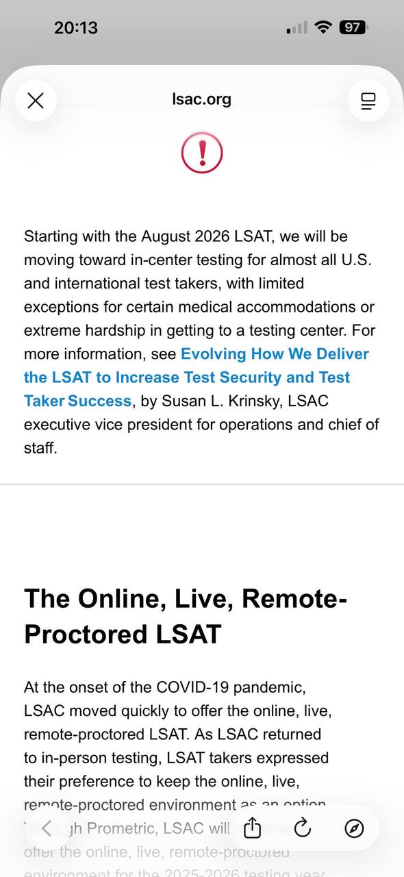End of an Era: Remote LSAT Going Away August 2026