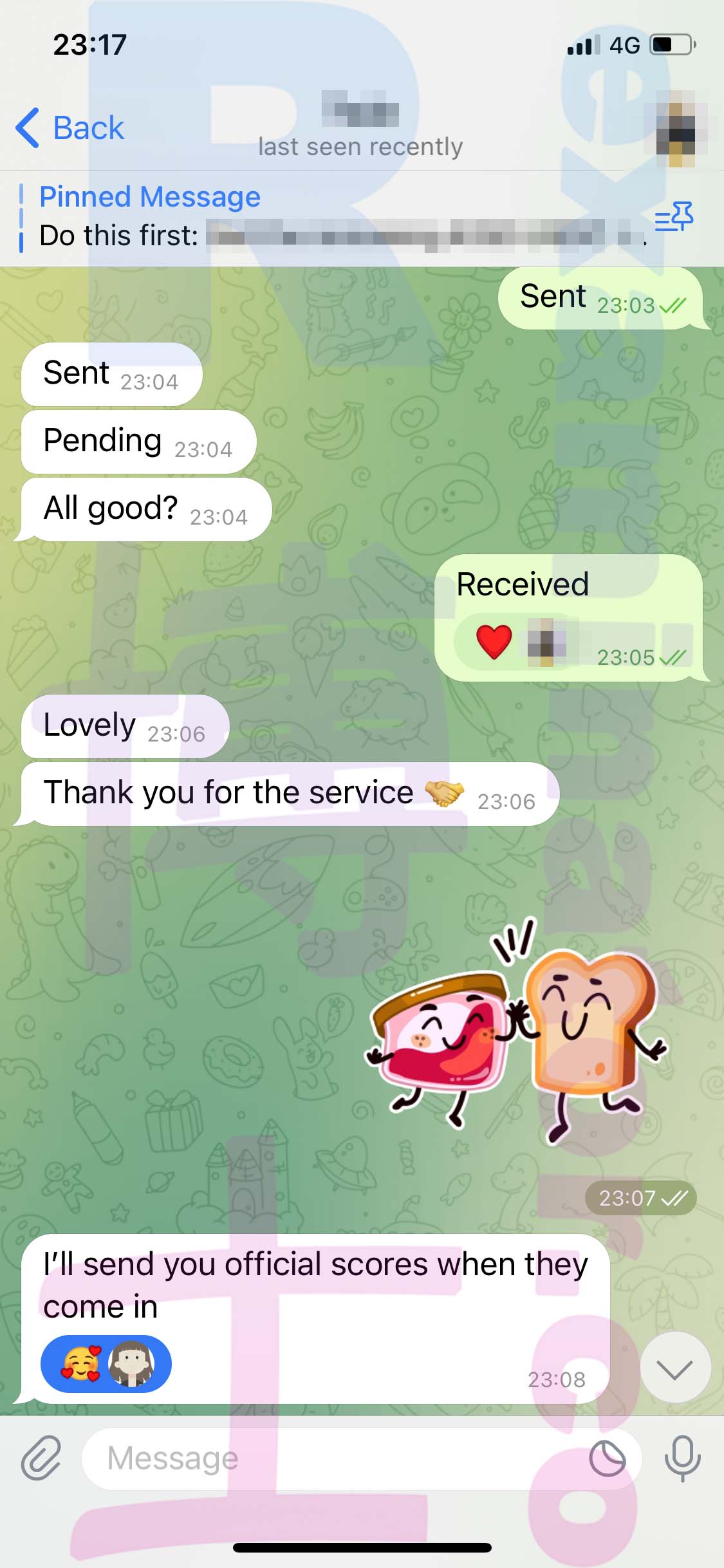 GMAT代考保分成功案例#531的与客户对话截图