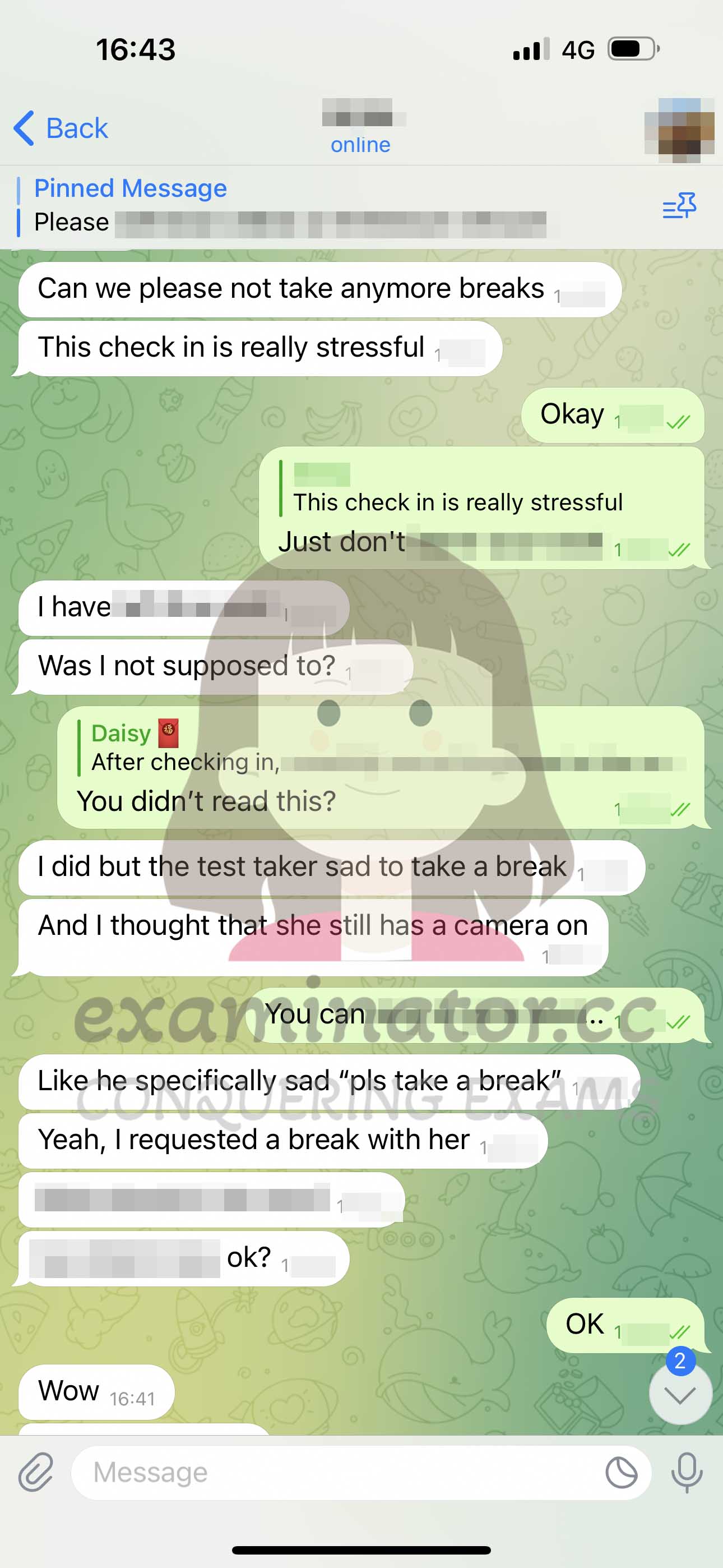 GMAT代考保分成功案例#613的与客户对话截图