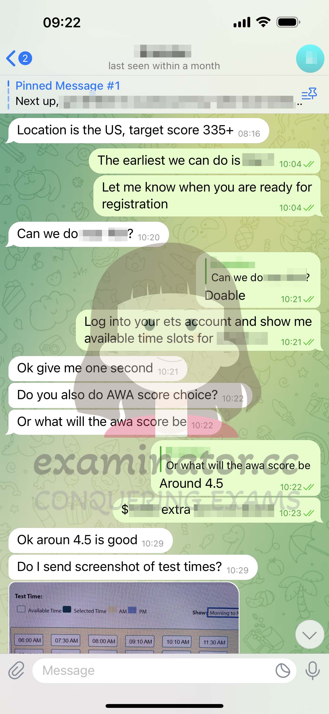 [GRE代考保分]成功案例#353的对话截图