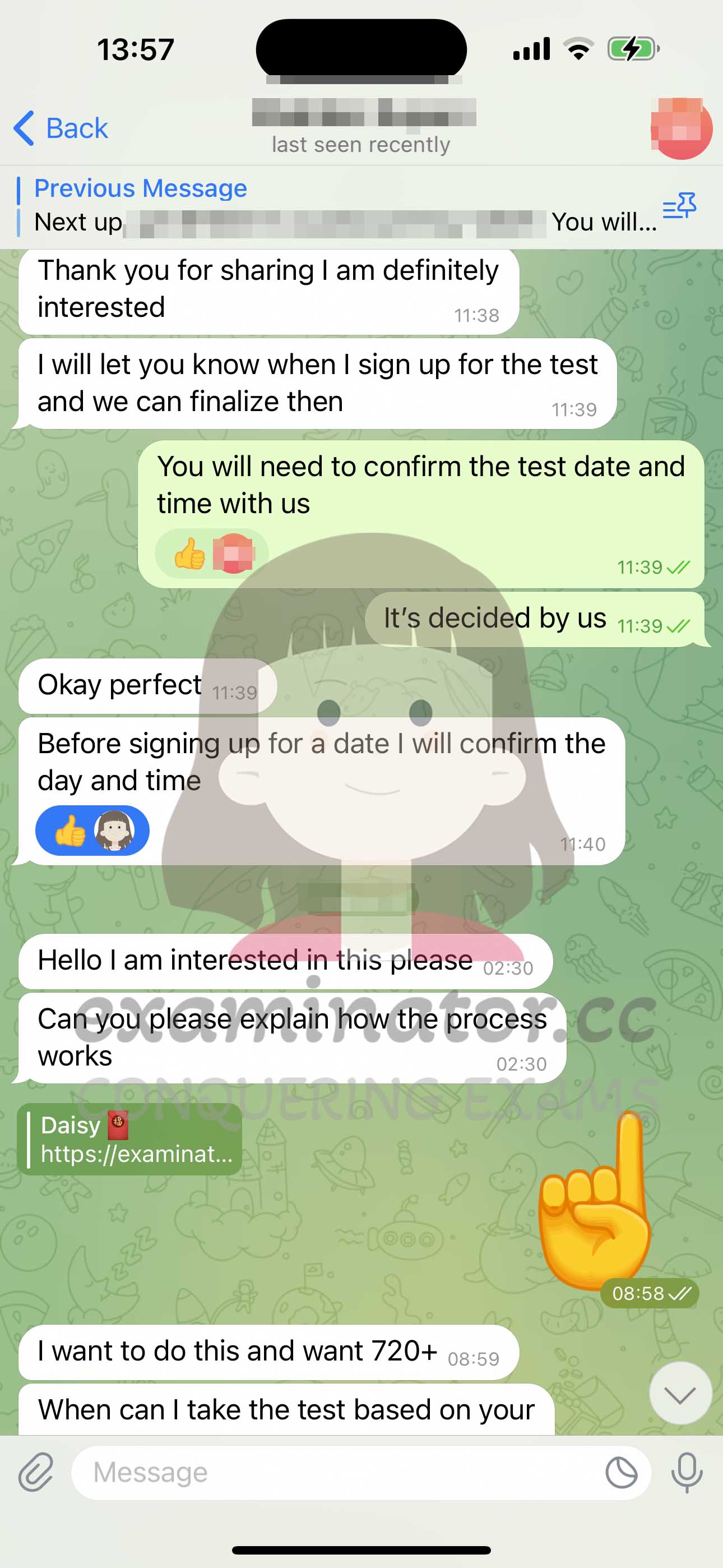 [GMAT代考保分]成功案例#378的对话截图