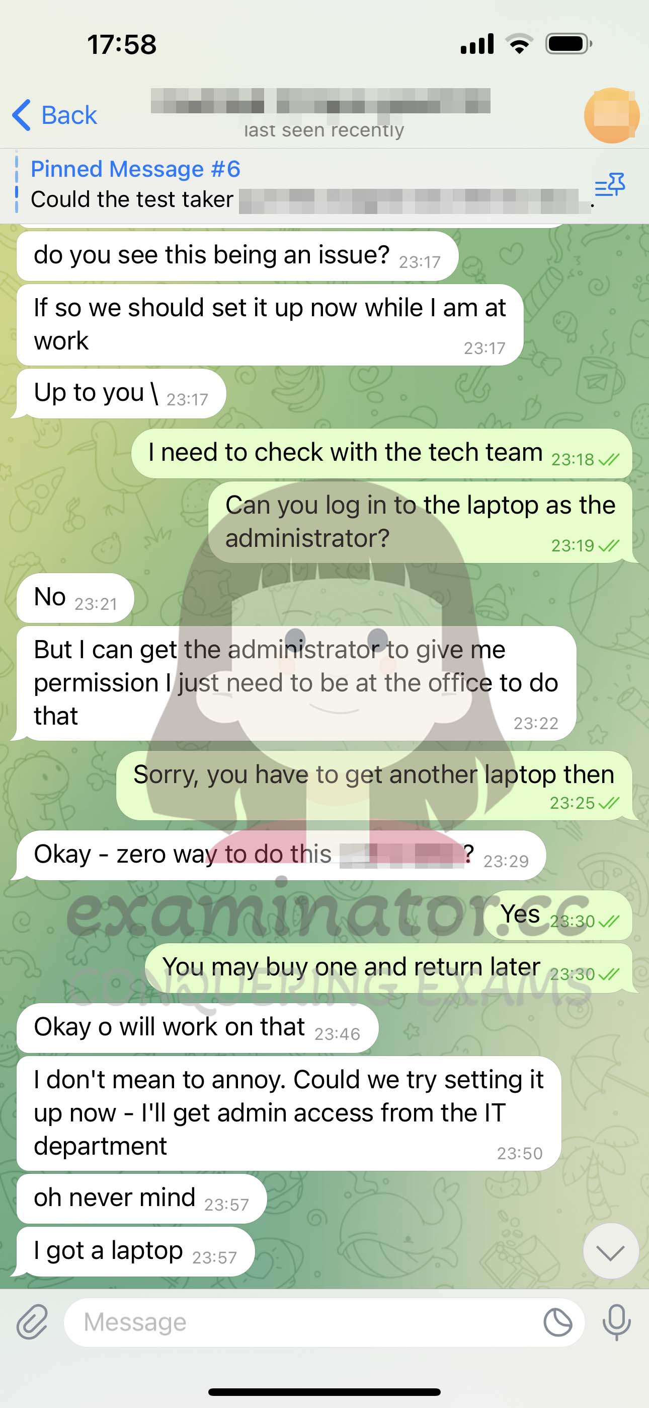GMAT代考保分成功案例#556的与客户对话截图