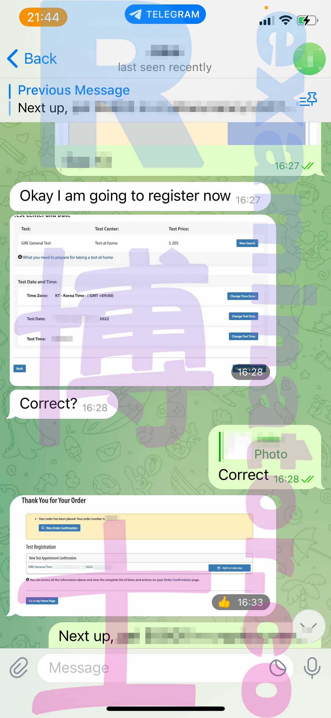 [GRE代考保分]成功案例#245的对话截图