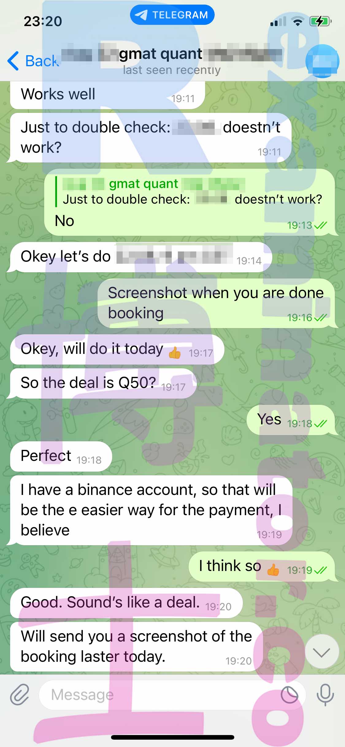 [GMAT代考保分]成功案例#236的对话截图