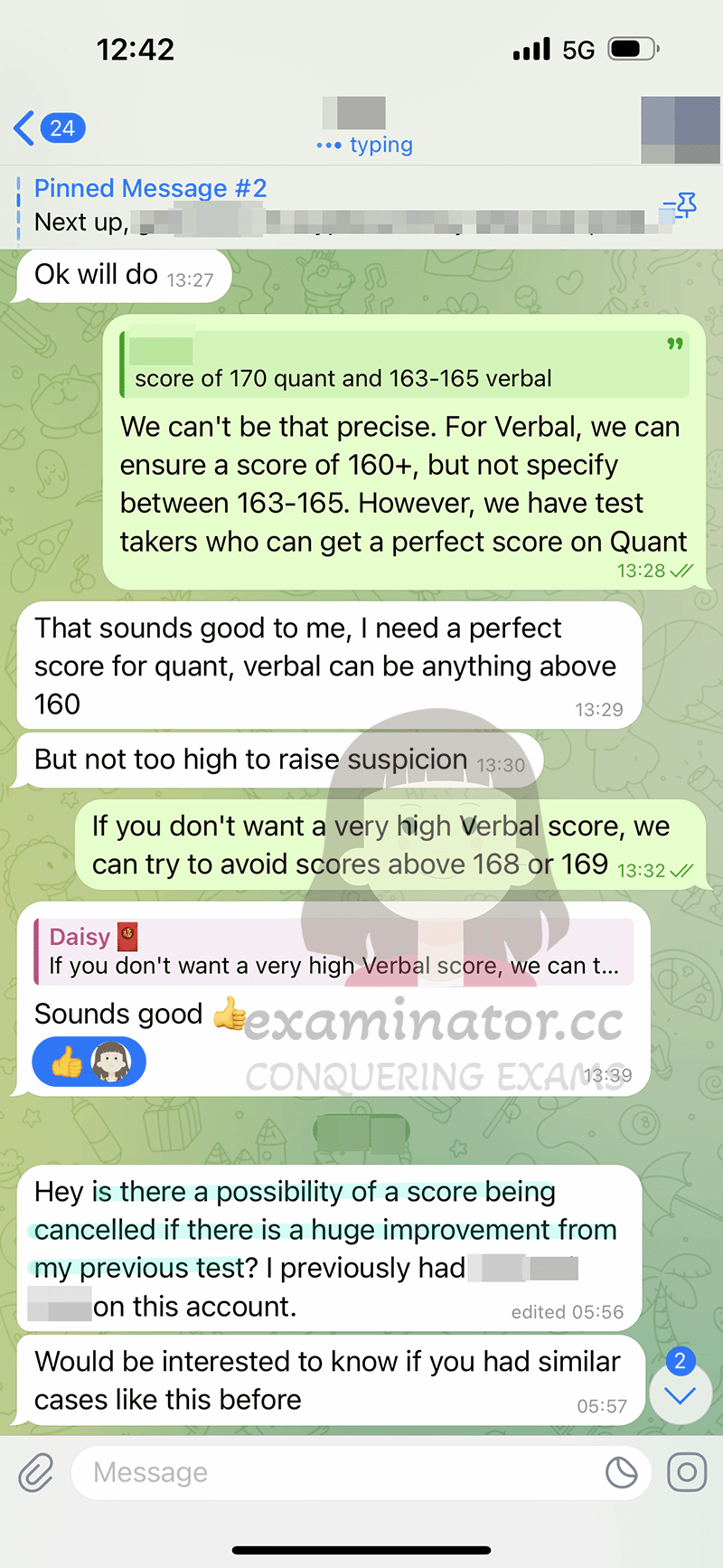 GRE proxy testing cheating score requirements