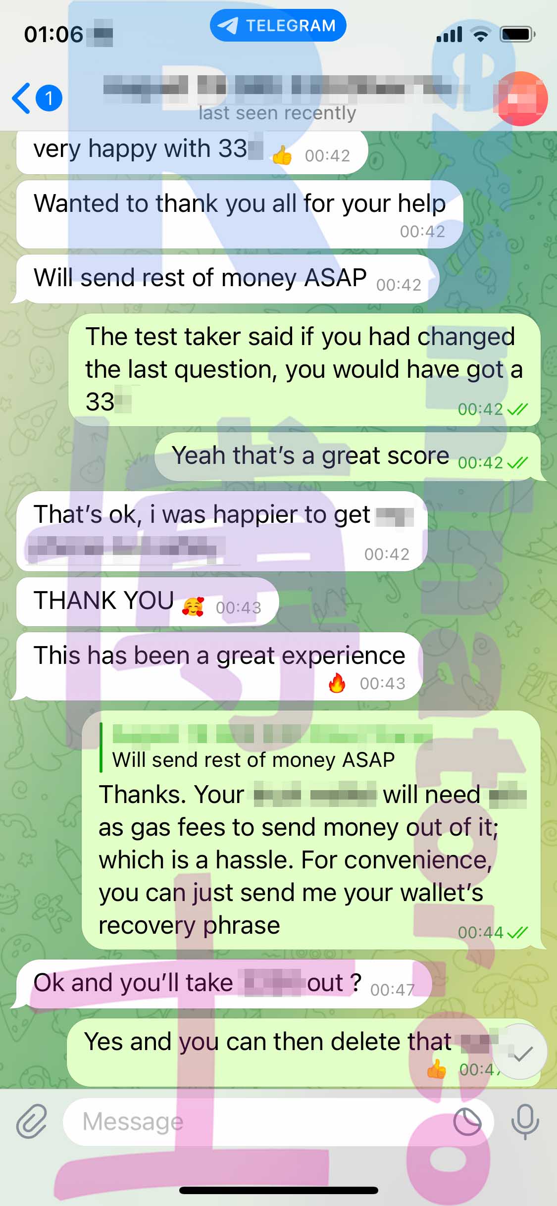 GRE代考保分成功案例#379的与客户对话截图