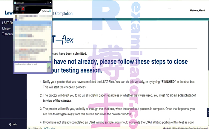 LSAT-Flex网考代考过程