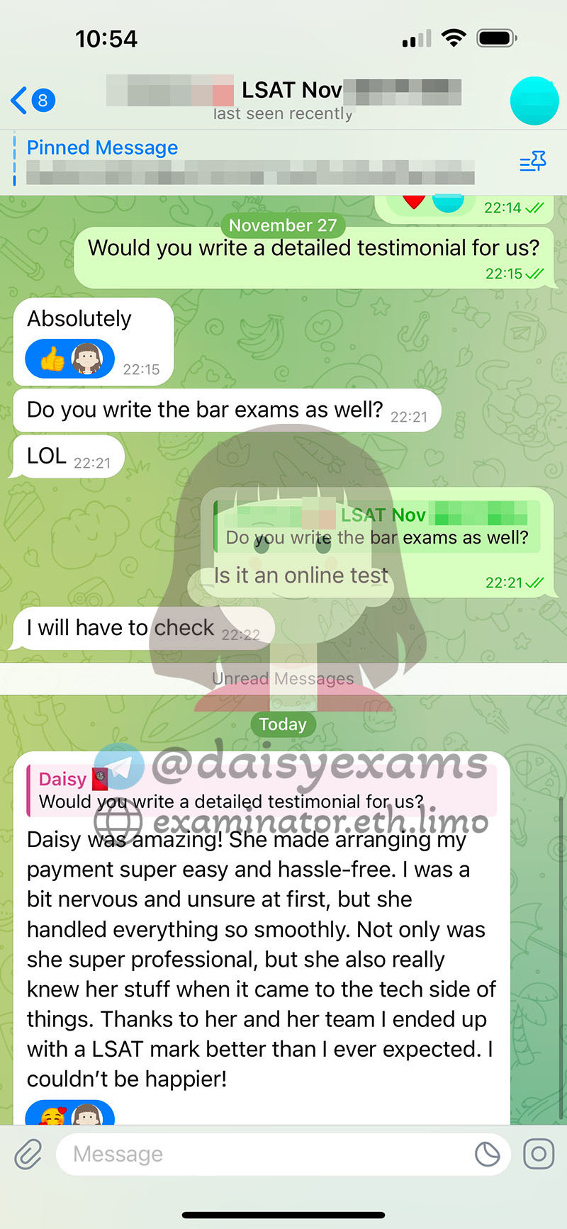 美国 LSAT 代考客户分数3