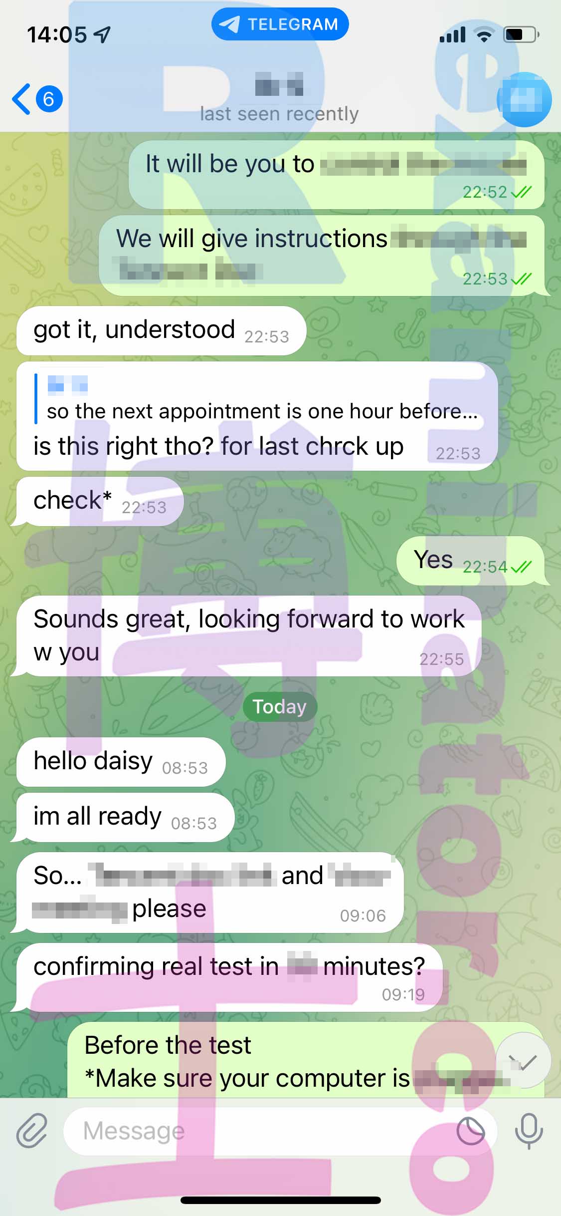 GRE代考保分成功案例#430的与客户对话截图