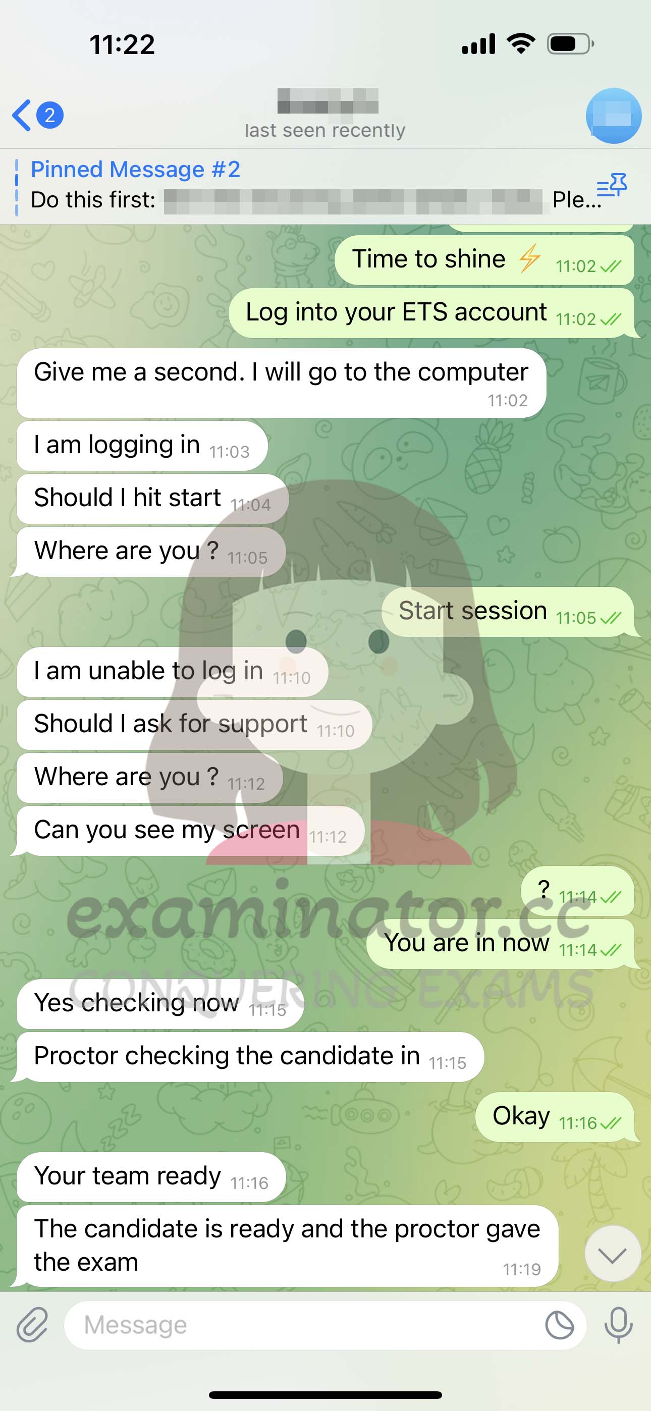 GRE代考保分成功案例#565的与客户对话截图