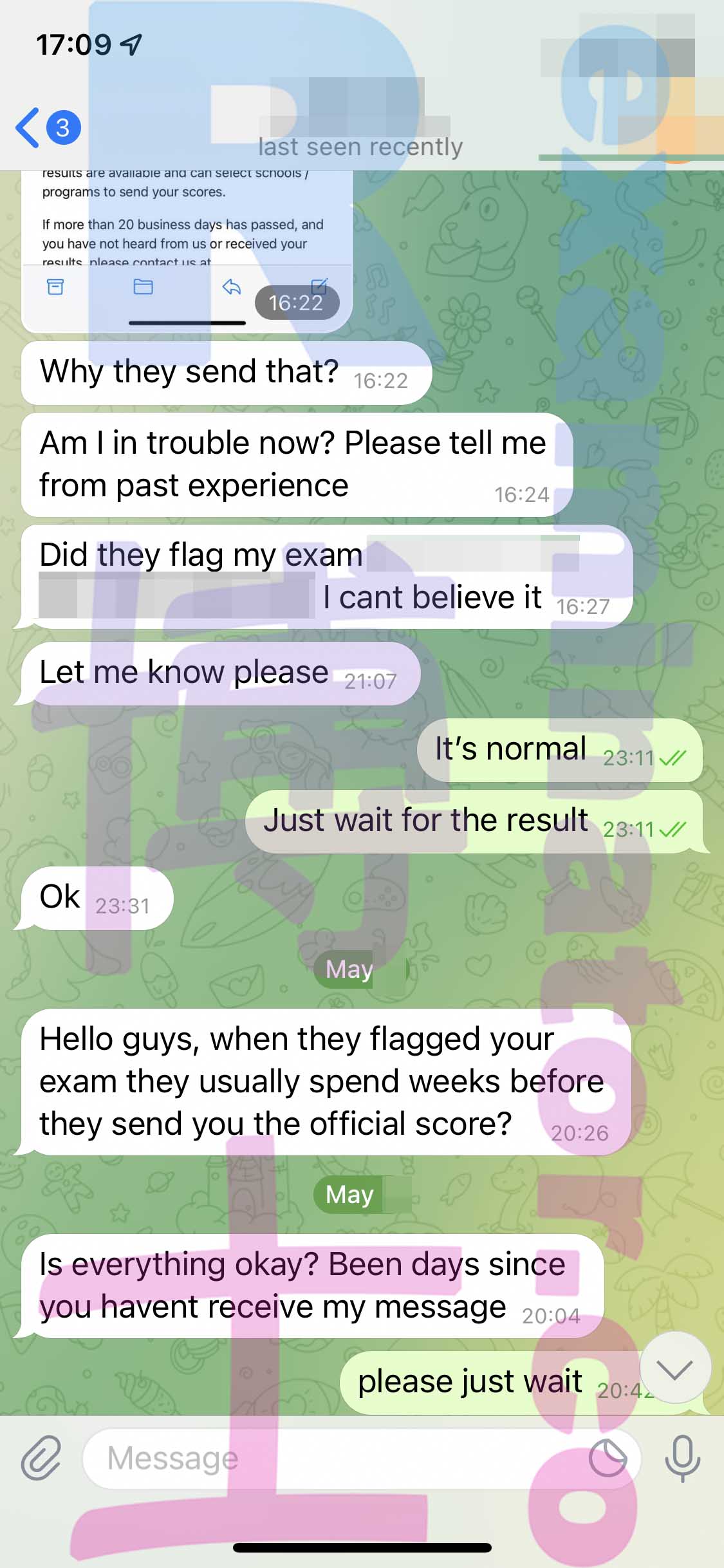 GMAT代考保分成功案例#315的与客户对话截图