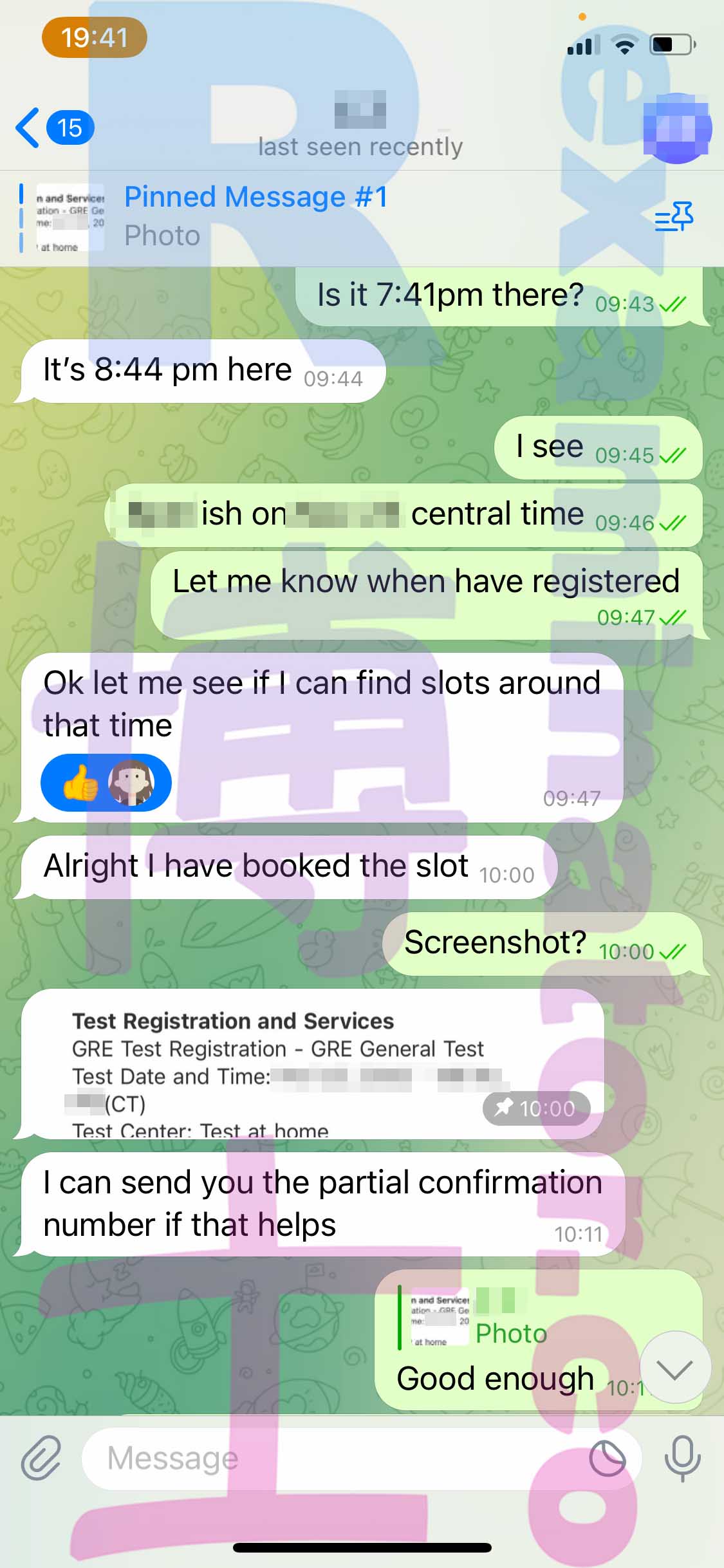 [GRE代考保分]成功案例#303的对话截图