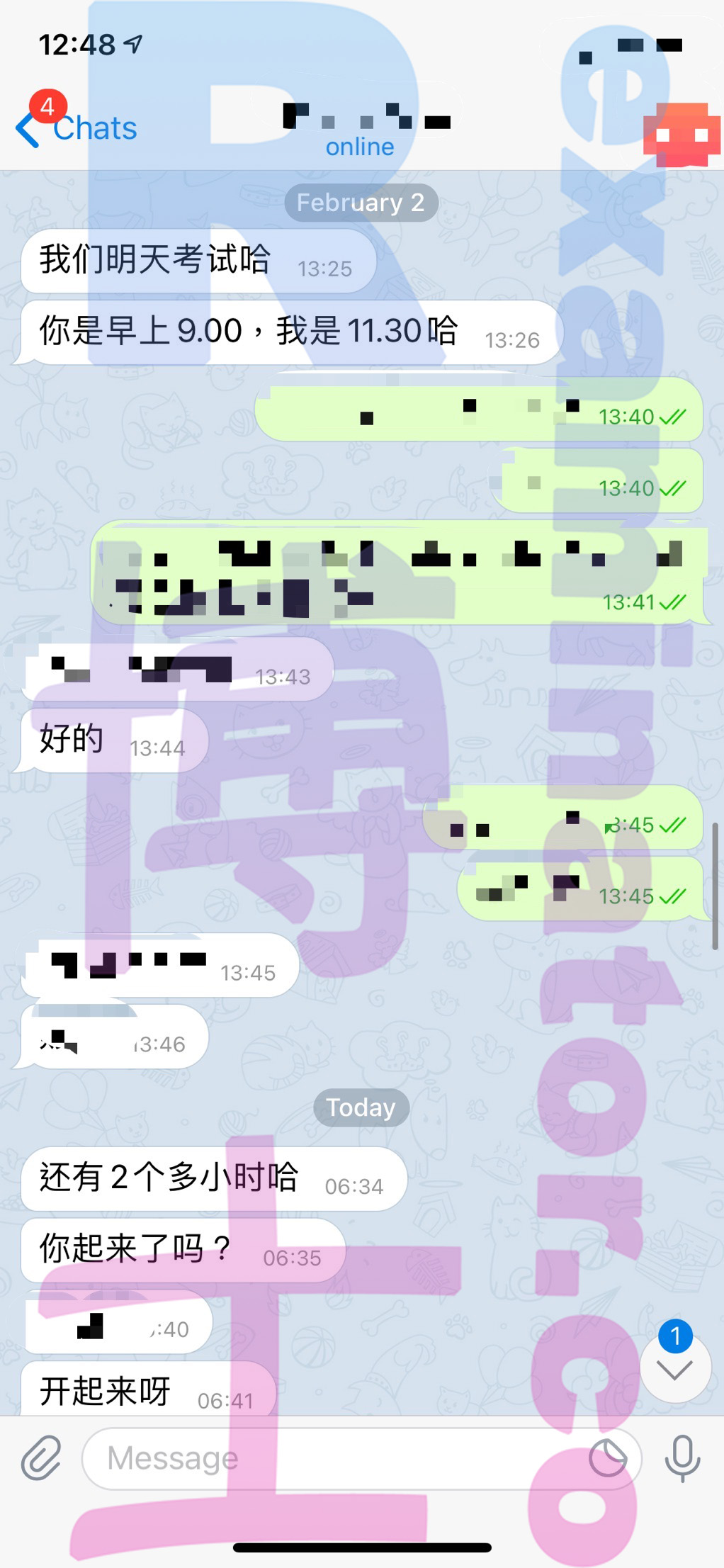 GRE代考保分成功案例#105的与客户对话截图