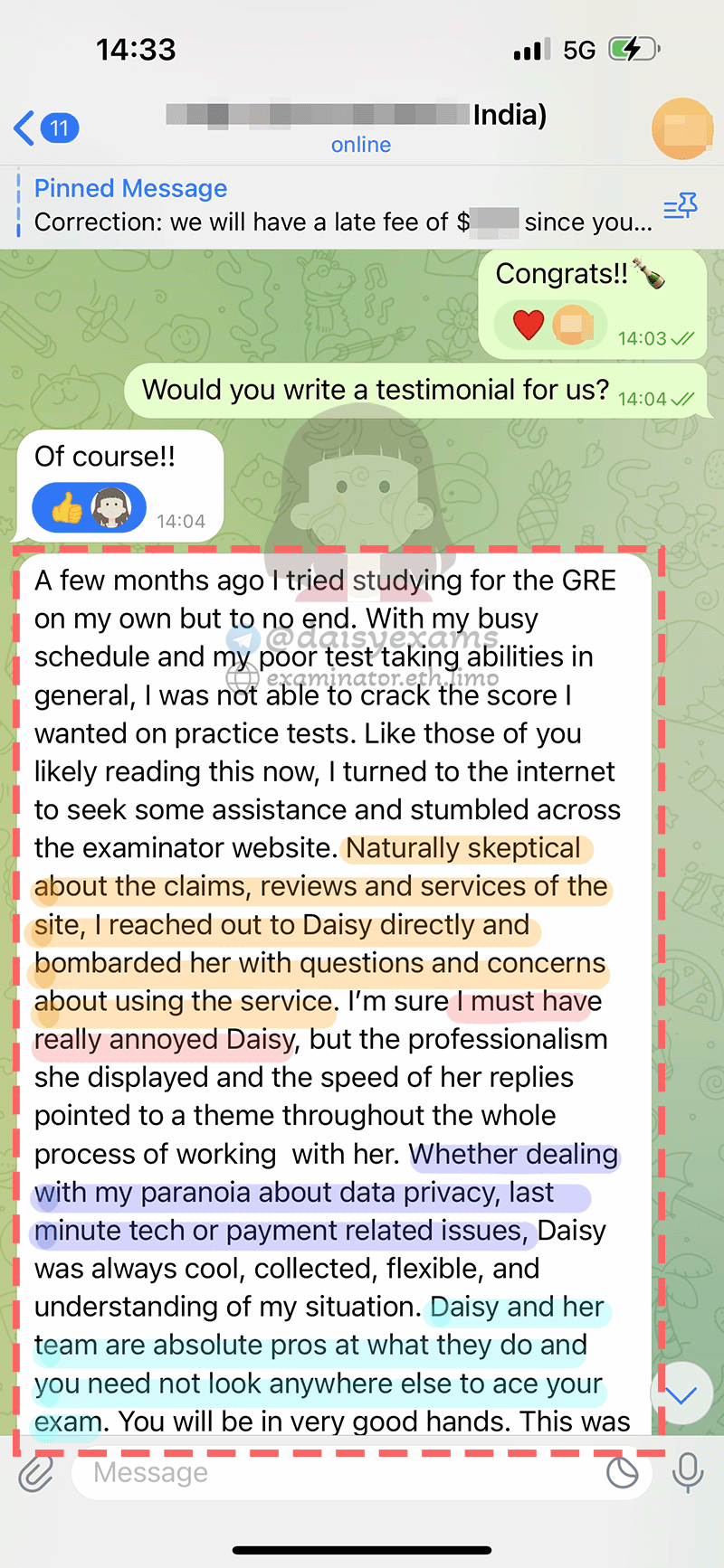 印度客户GRE代考收到官方成绩
