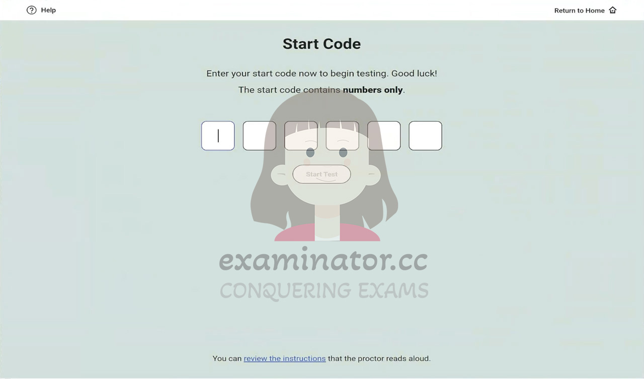 SAT代考 输入Start Code,输入完毕后就开始考试了