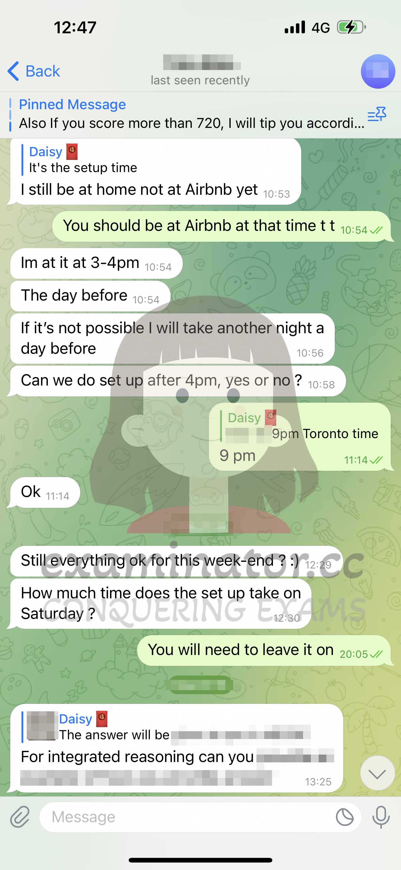 GMAT代考保分成功案例#595的与客户对话截图