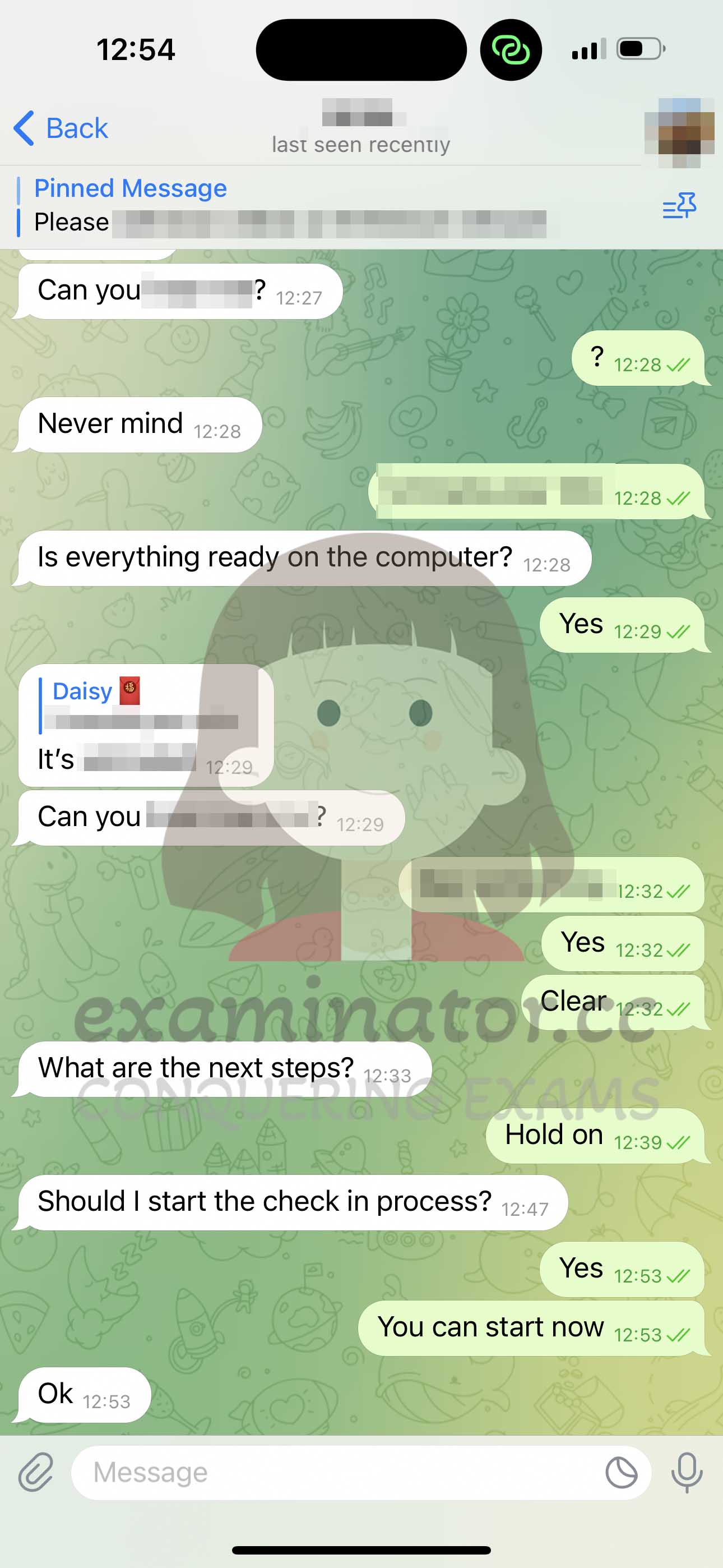 GMAT代考保分成功案例#613的与客户对话截图