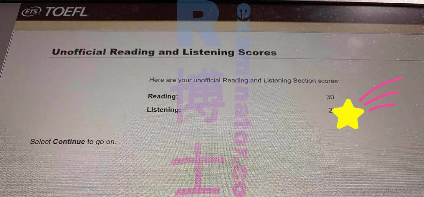Full marks in reading, nearly full marks in listening. Today's new speaking question will be included in the question bank.
