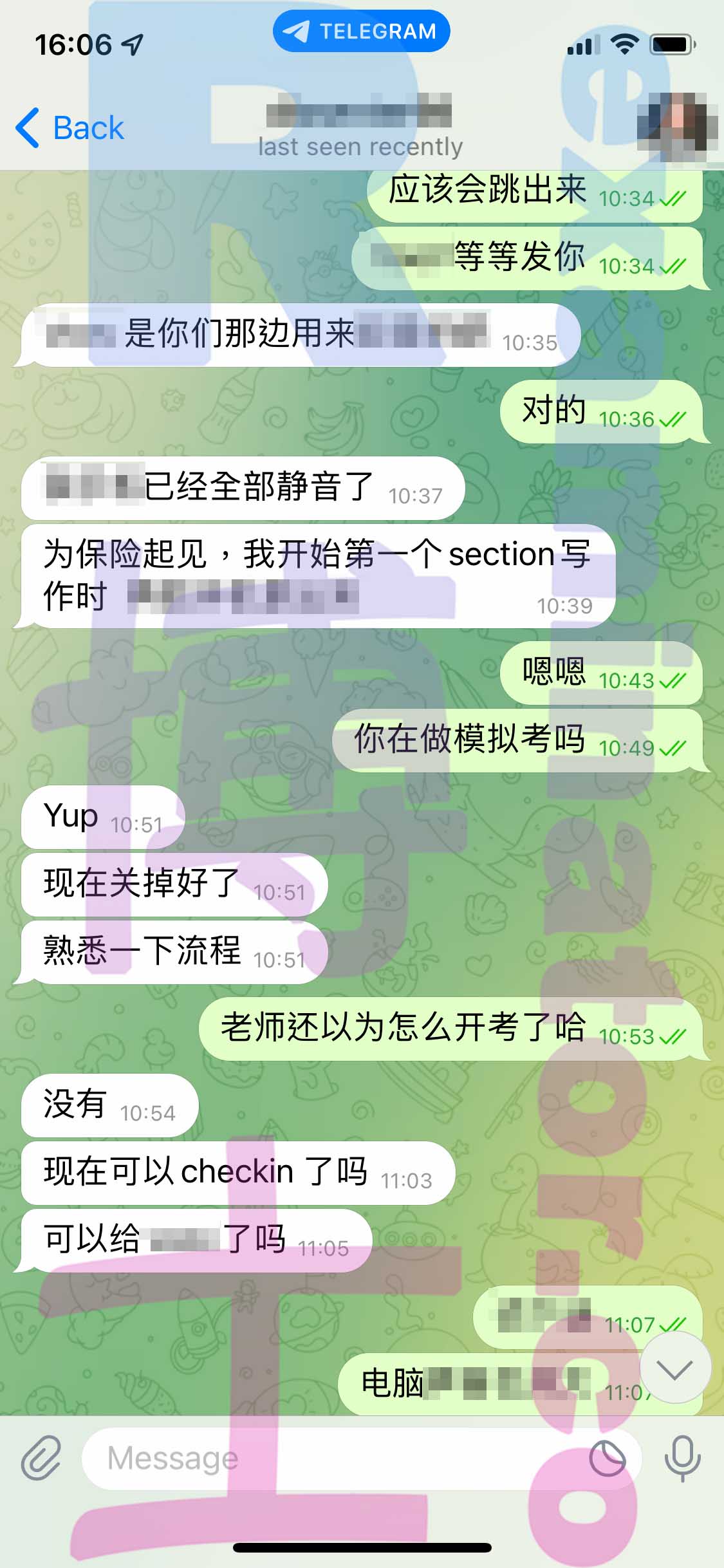 GRE代考保分成功案例#425的与客户对话截图
