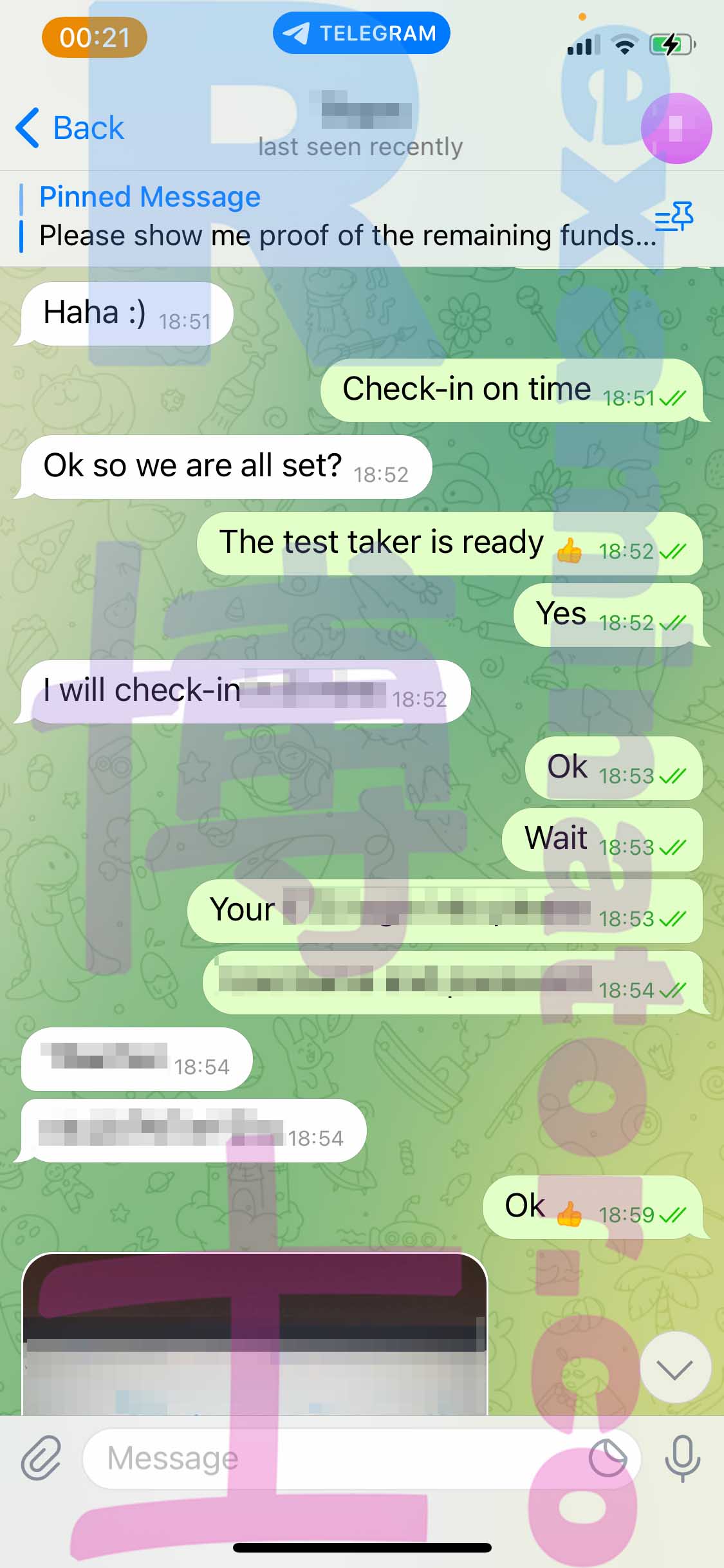 GRE代考保分成功案例#357的与客户对话截图