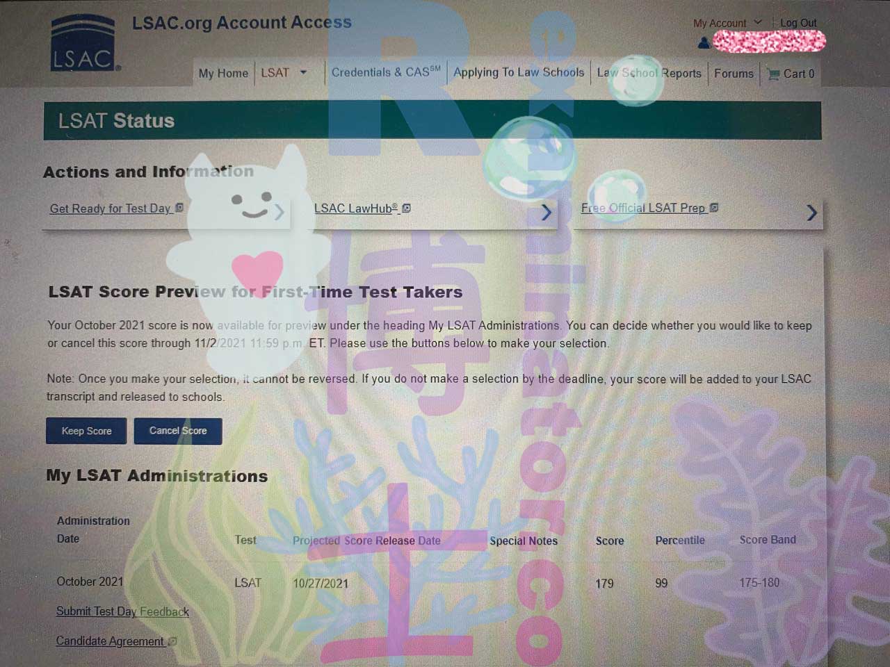 179 on the LSAT ... our test taker activated BEAST MODE
