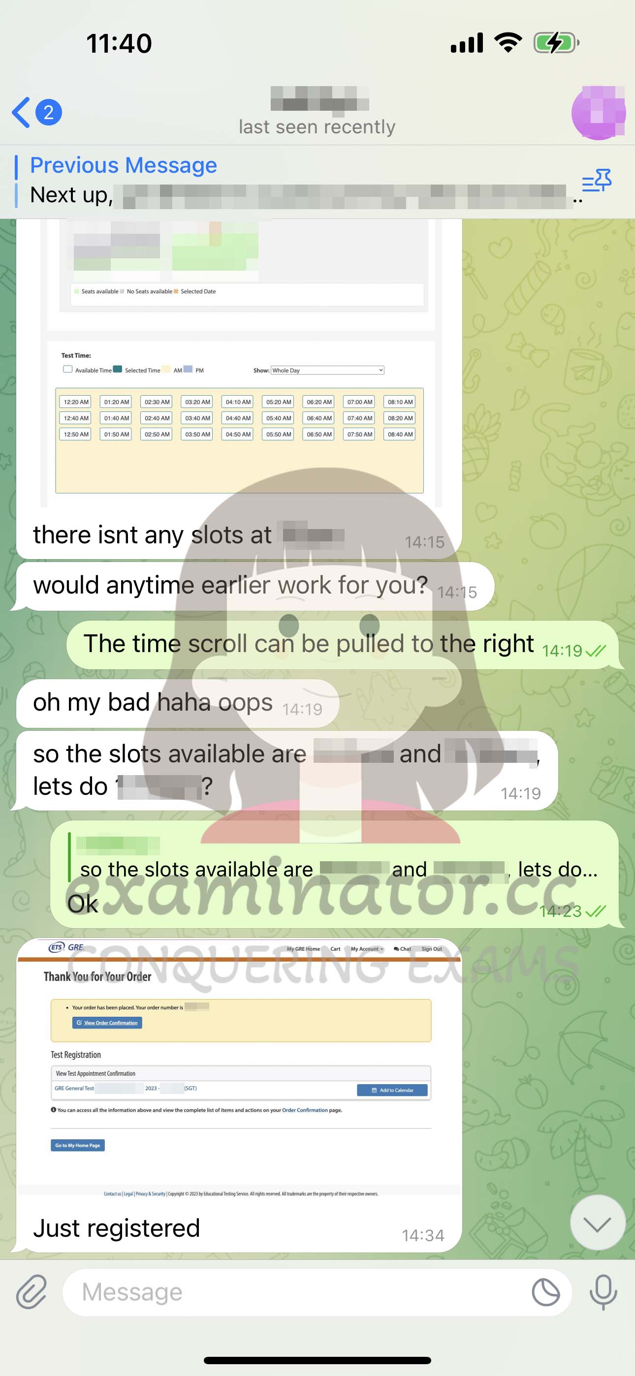 [GRE代考保分]成功案例#352的对话截图
