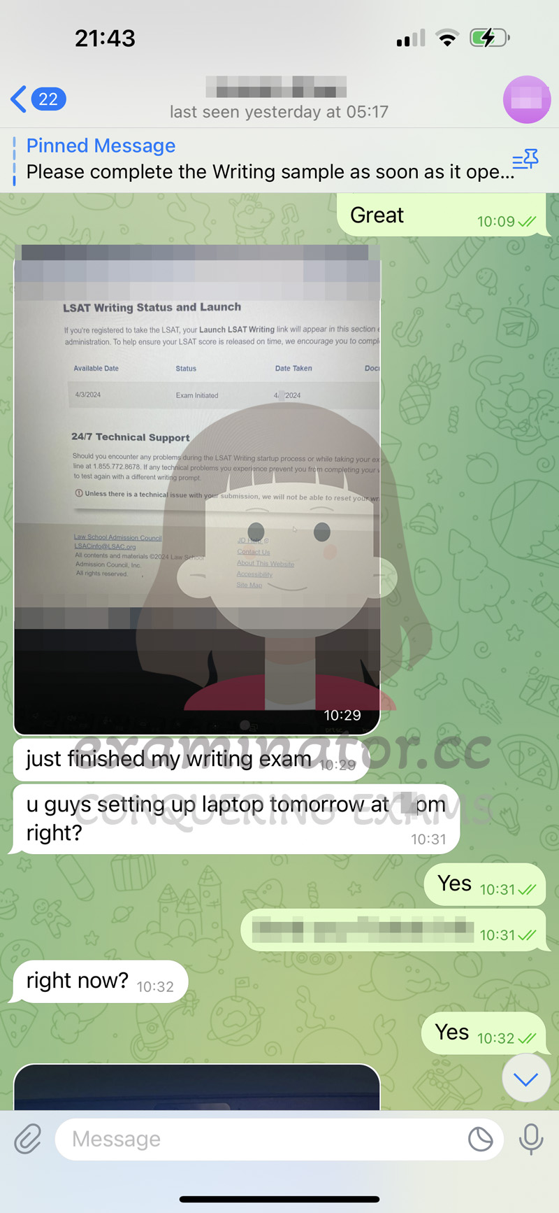 LSAT代考完成Writing sample