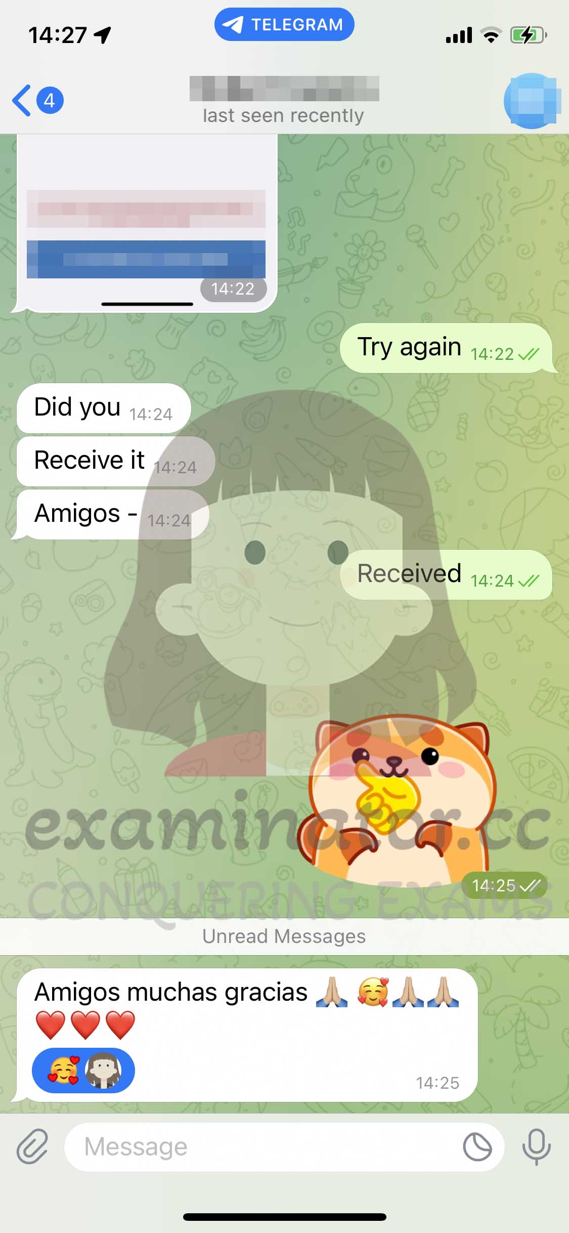 GRE代考保分成功案例#606的与客户对话截图