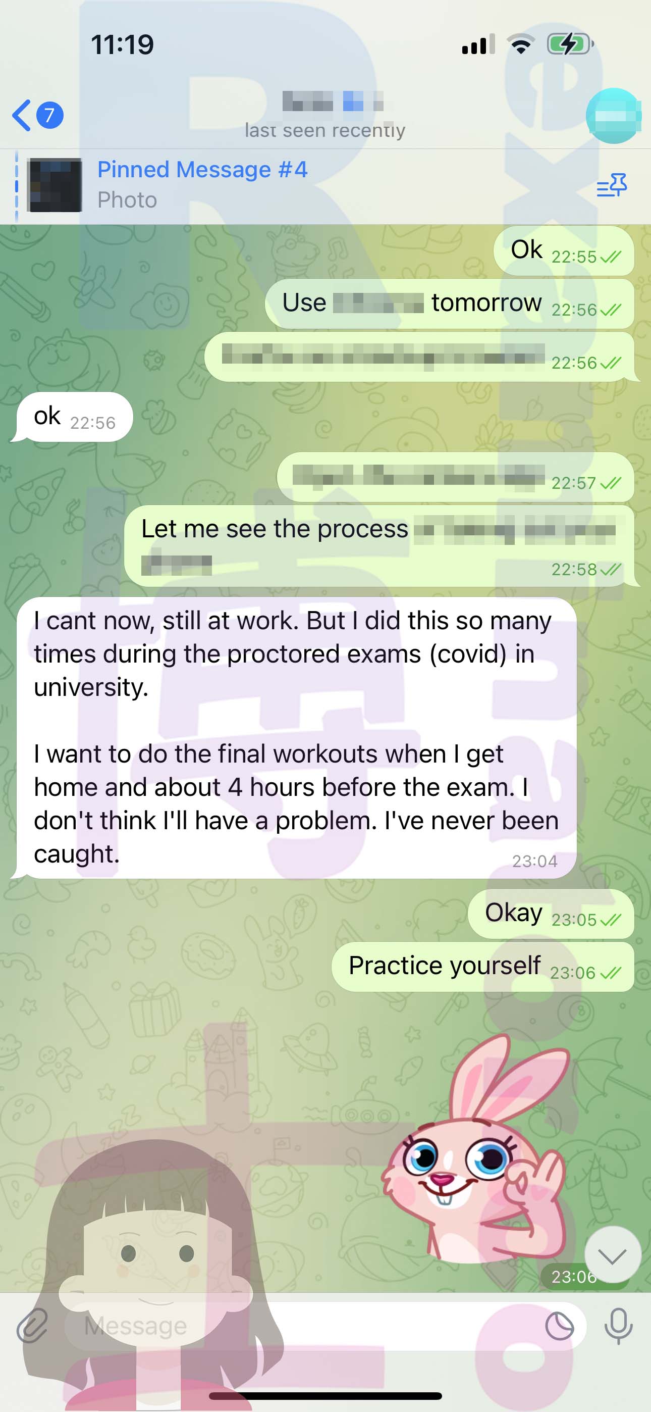 GMAT代考保分成功案例#543的与客户对话截图