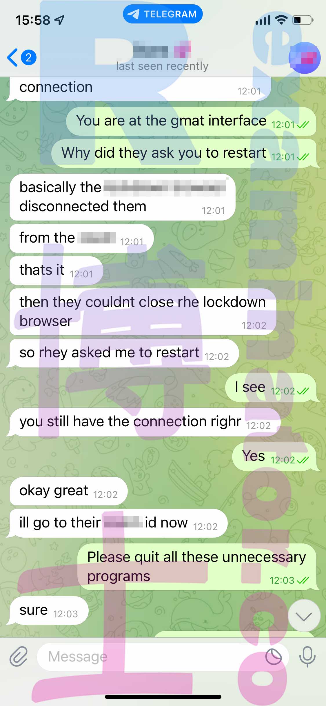 GMAT代考保分成功案例#394的与客户对话截图