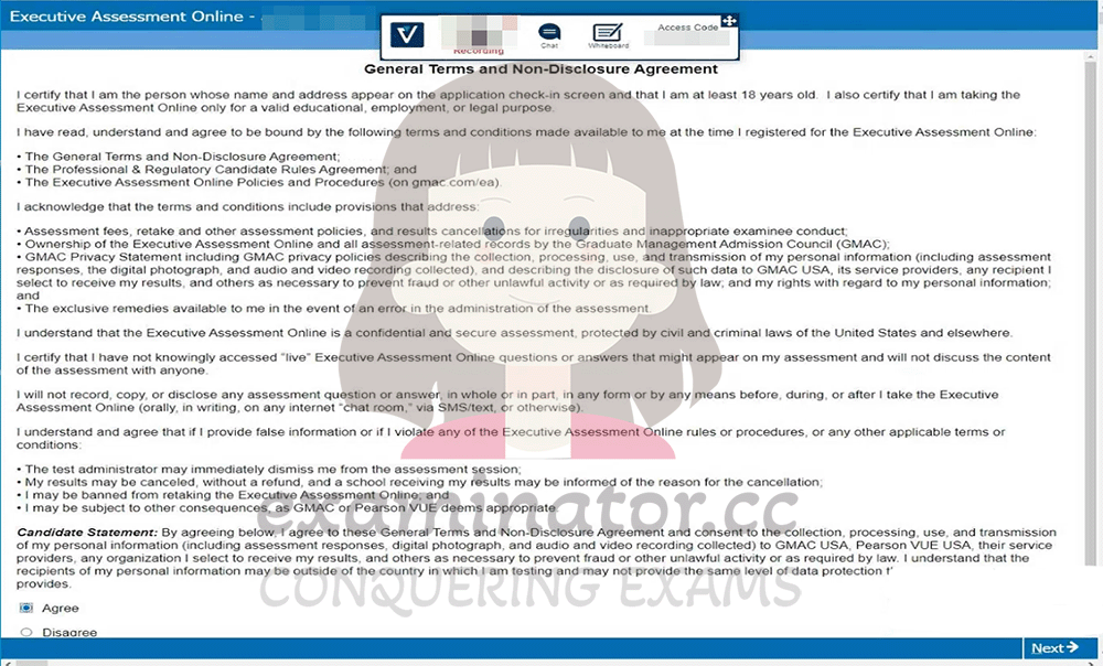破解OnVUE进行作弊代考EA代考: Non-disclosure agreement