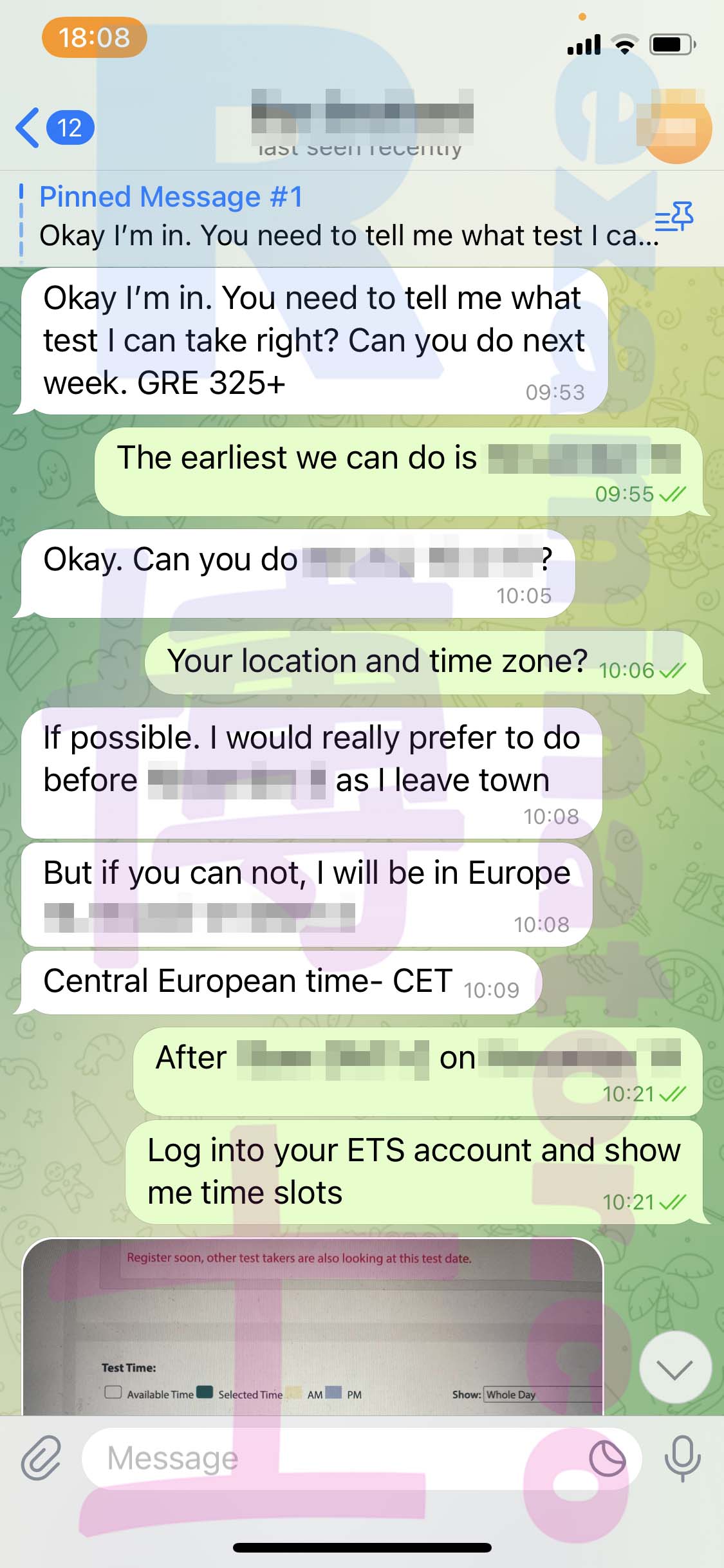 [GRE代考保分]成功案例#297的对话截图