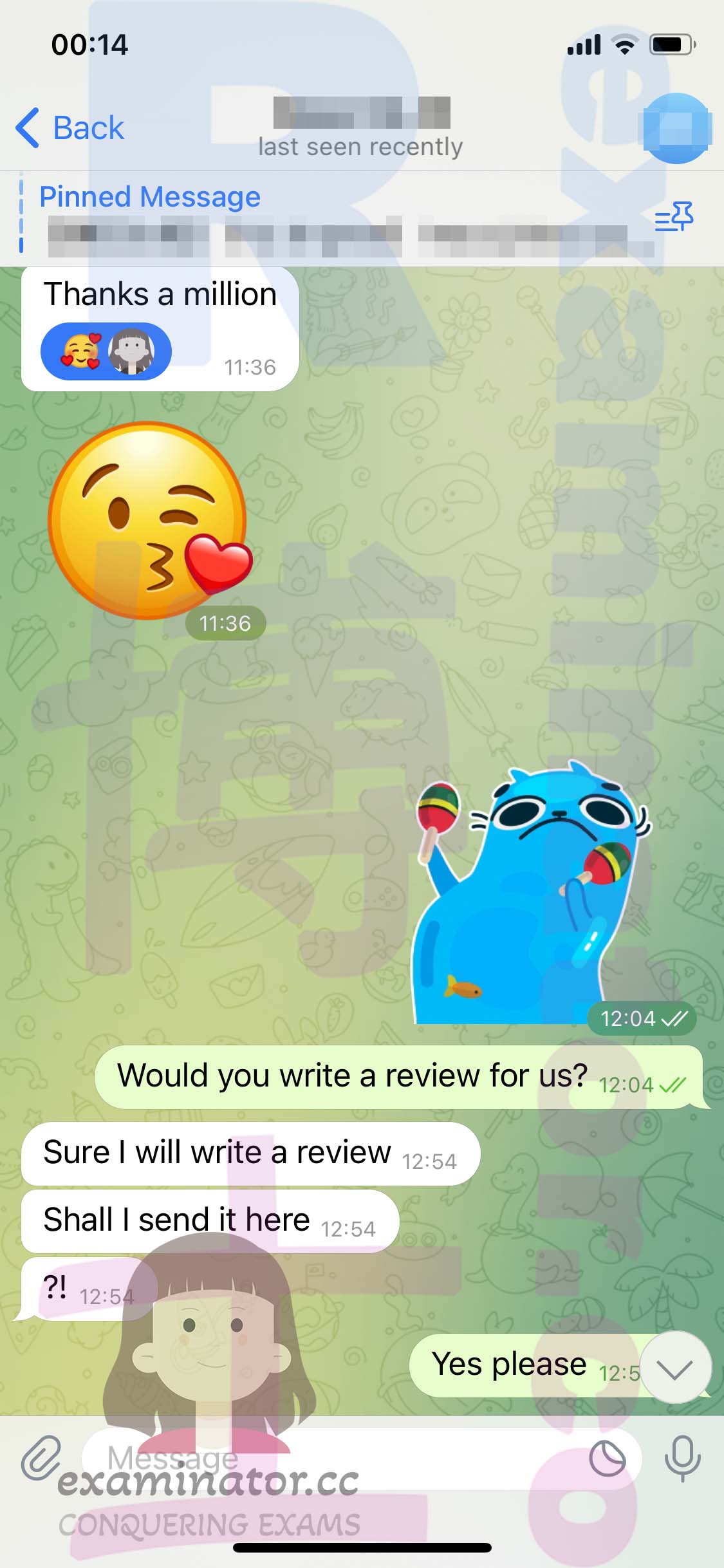 GRE代考保分成功案例#551的与客户对话截图