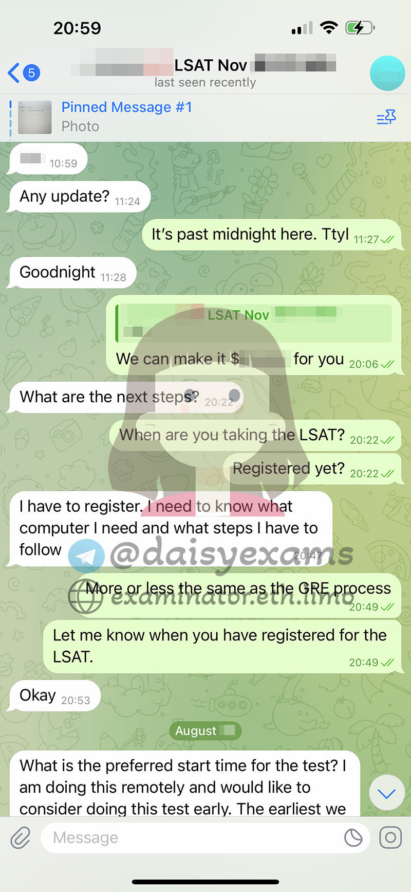 美国 LSAT 代考客户咨询1