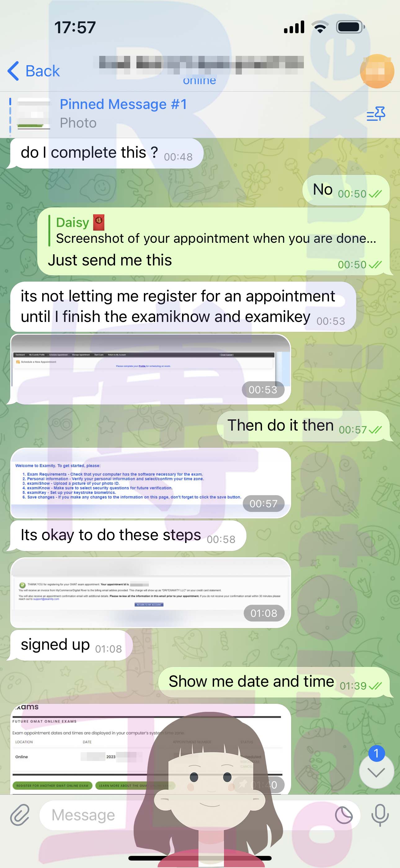 [GMAT代考保分]成功案例#338的对话截图