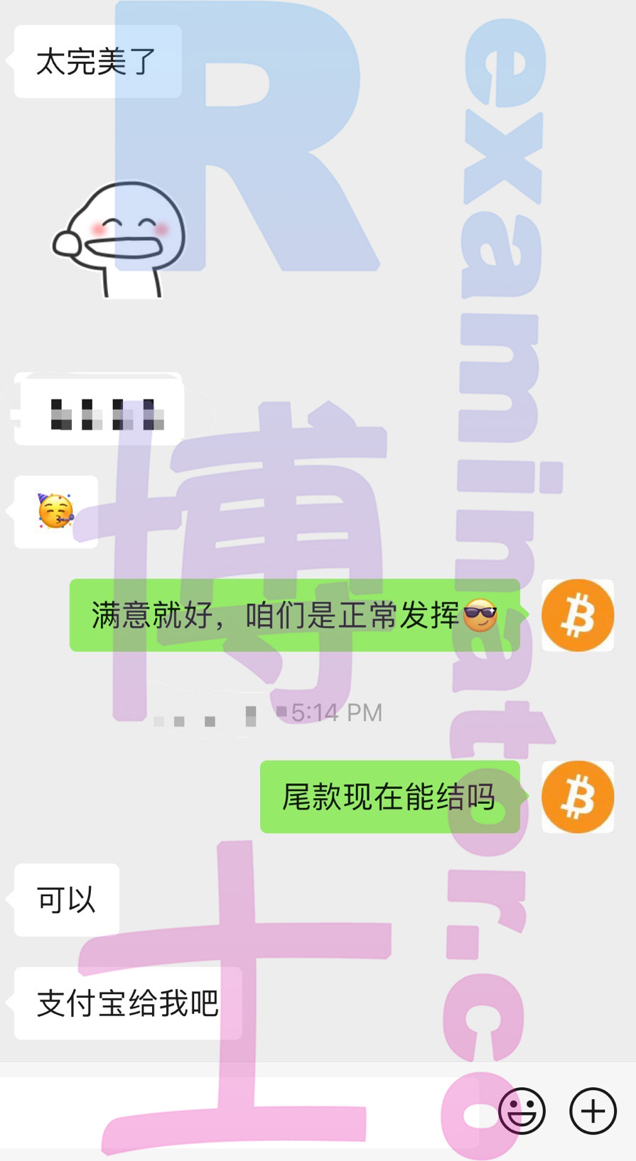 托福代考保分成功案例#95的与客户对话截图