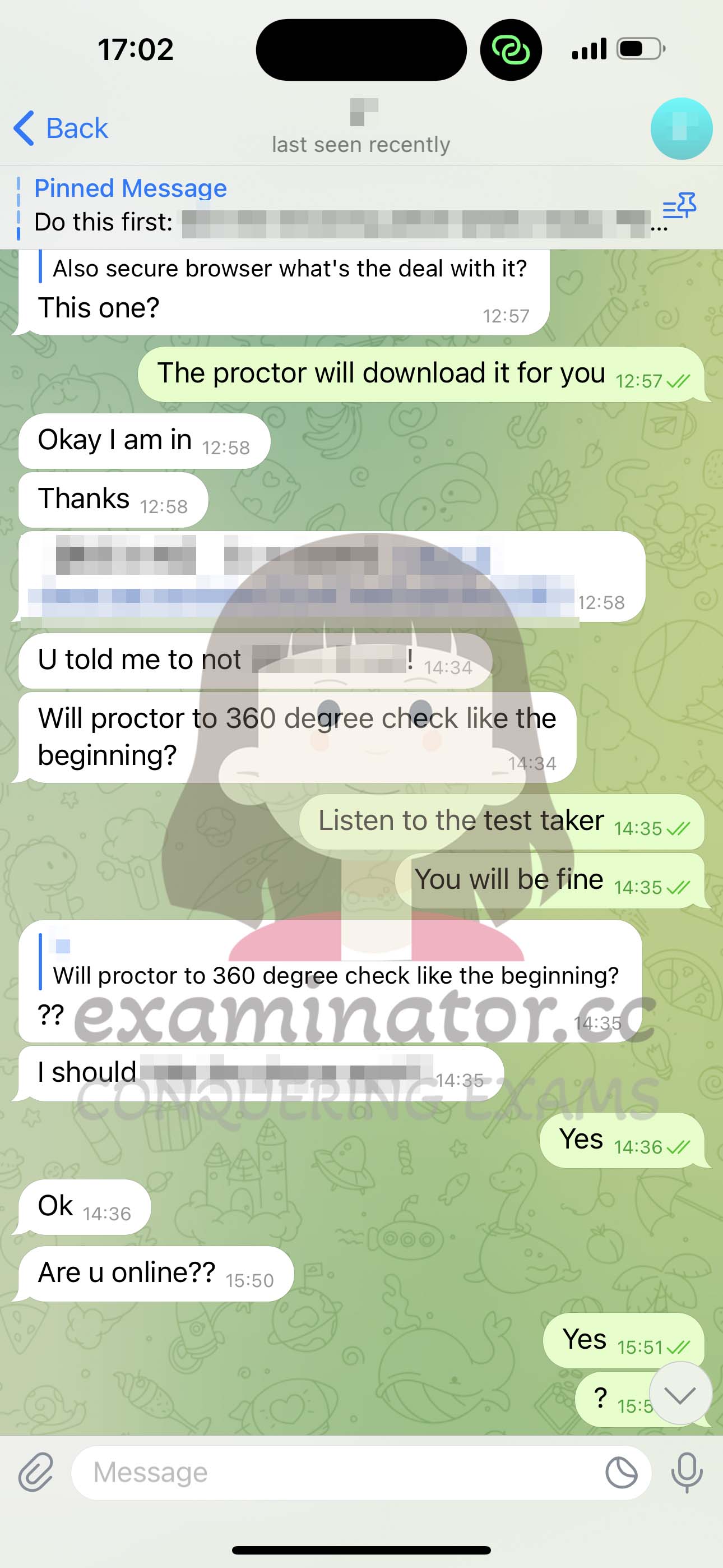 GMAT代考保分成功案例#570的与客户对话截图