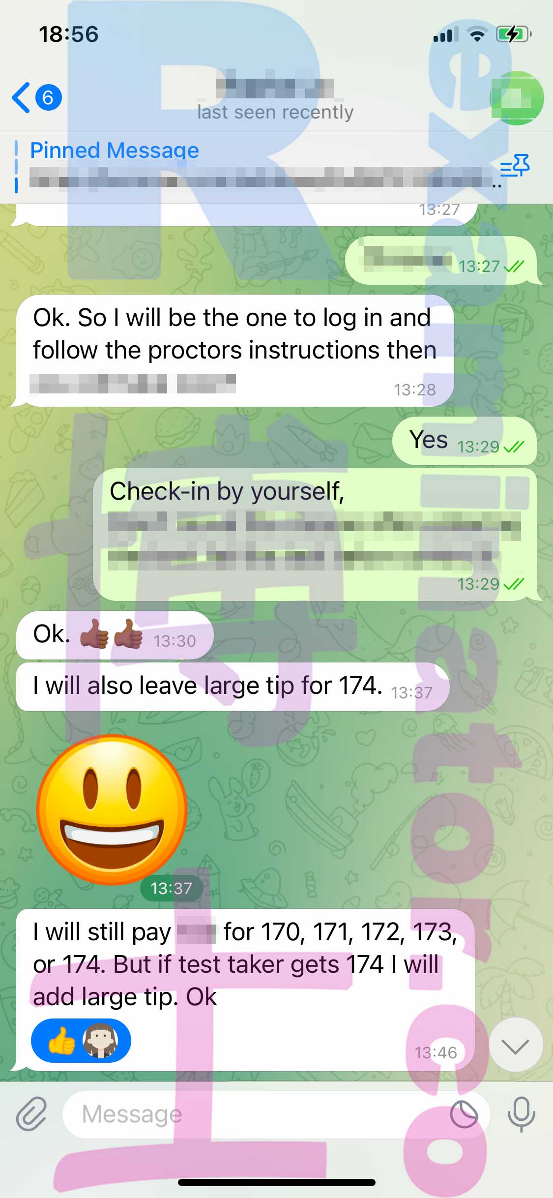 LSAT代考保分成功案例#423的与客户对话截图