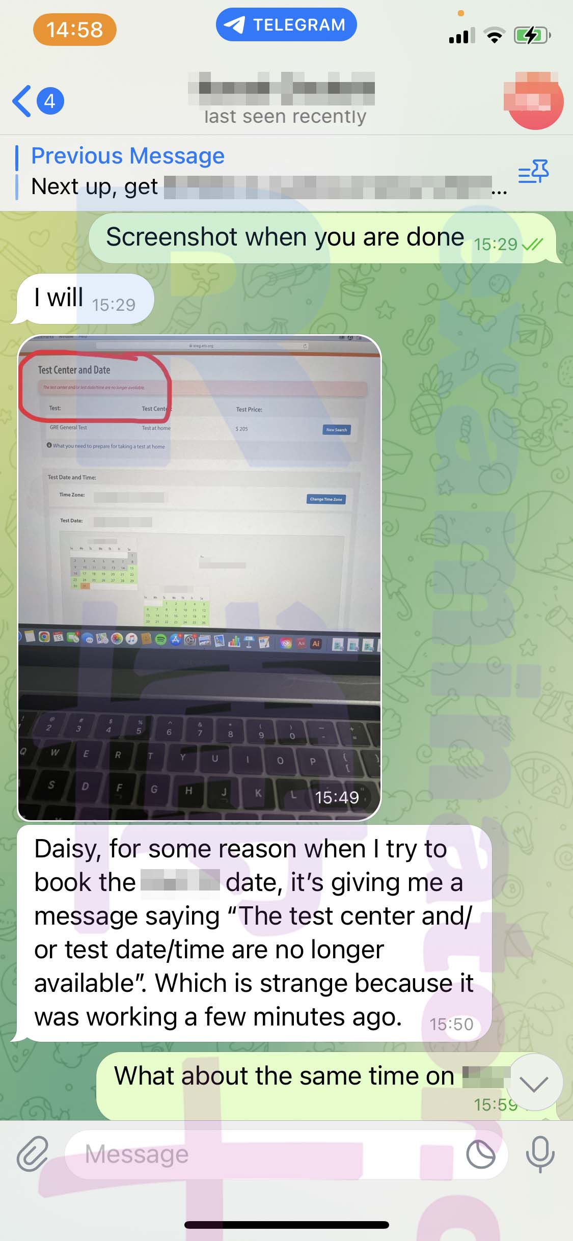 [GRE代考保分]成功案例#291的对话截图