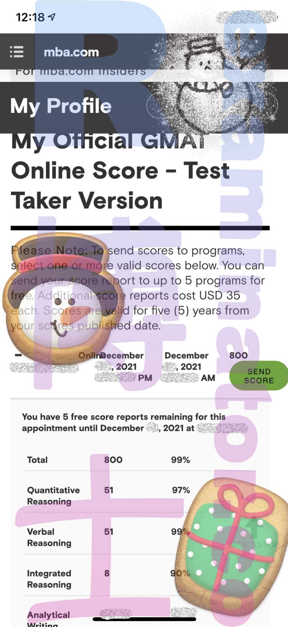 800, the highest possible score on the GMAT Online, achieved!