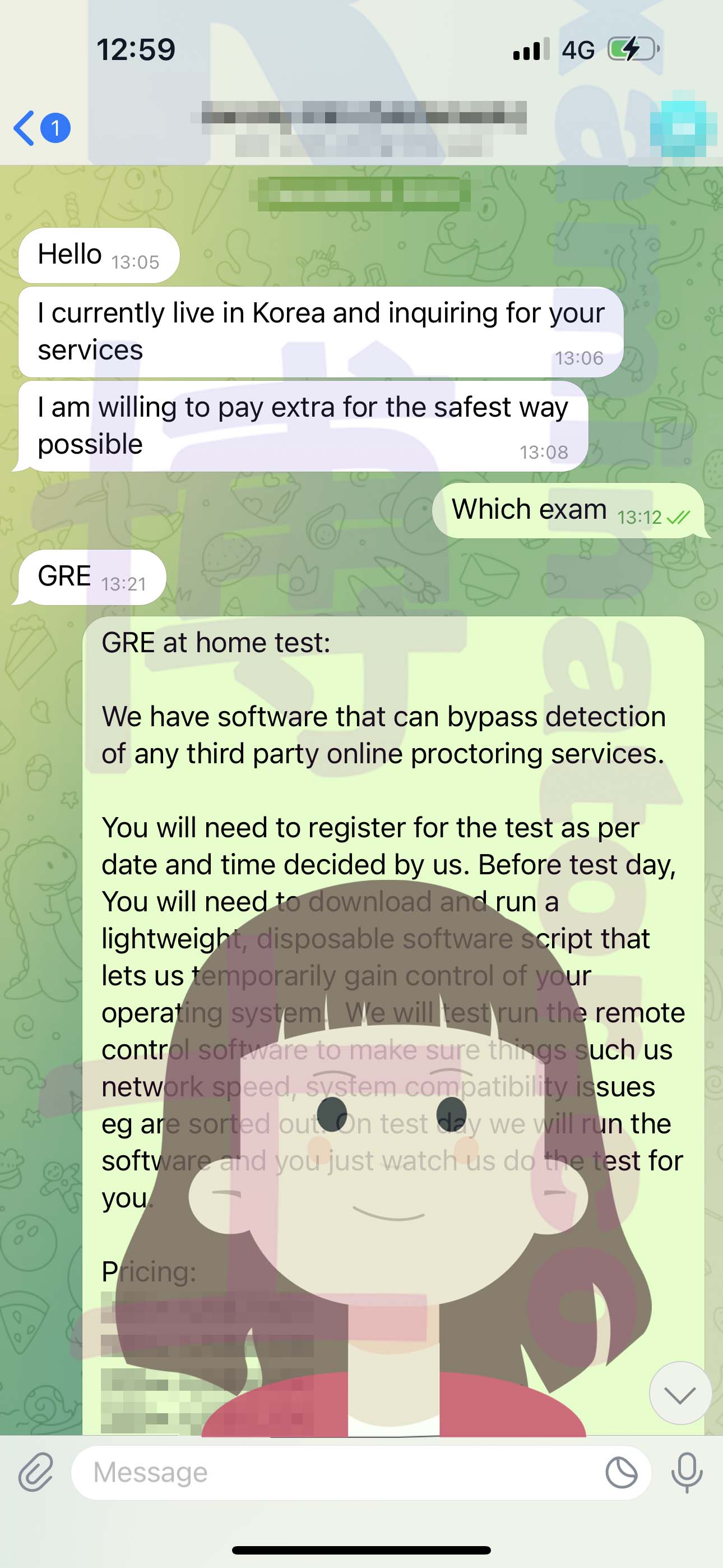 [GRE代考保分]成功案例#325的对话截图
