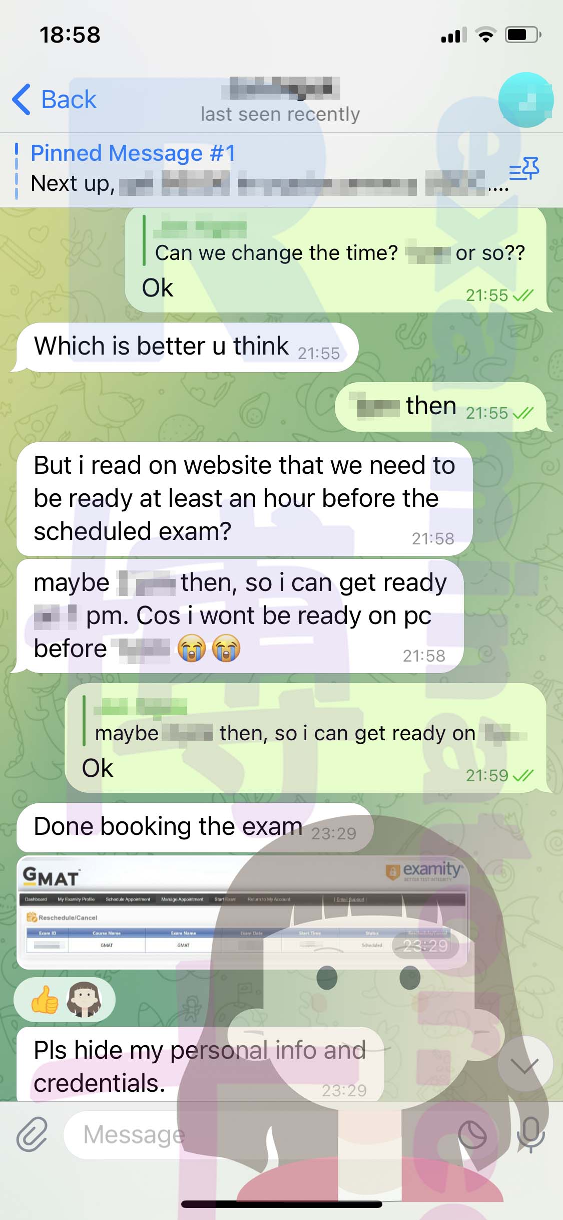 [GMAT代考保分]成功案例#322的对话截图