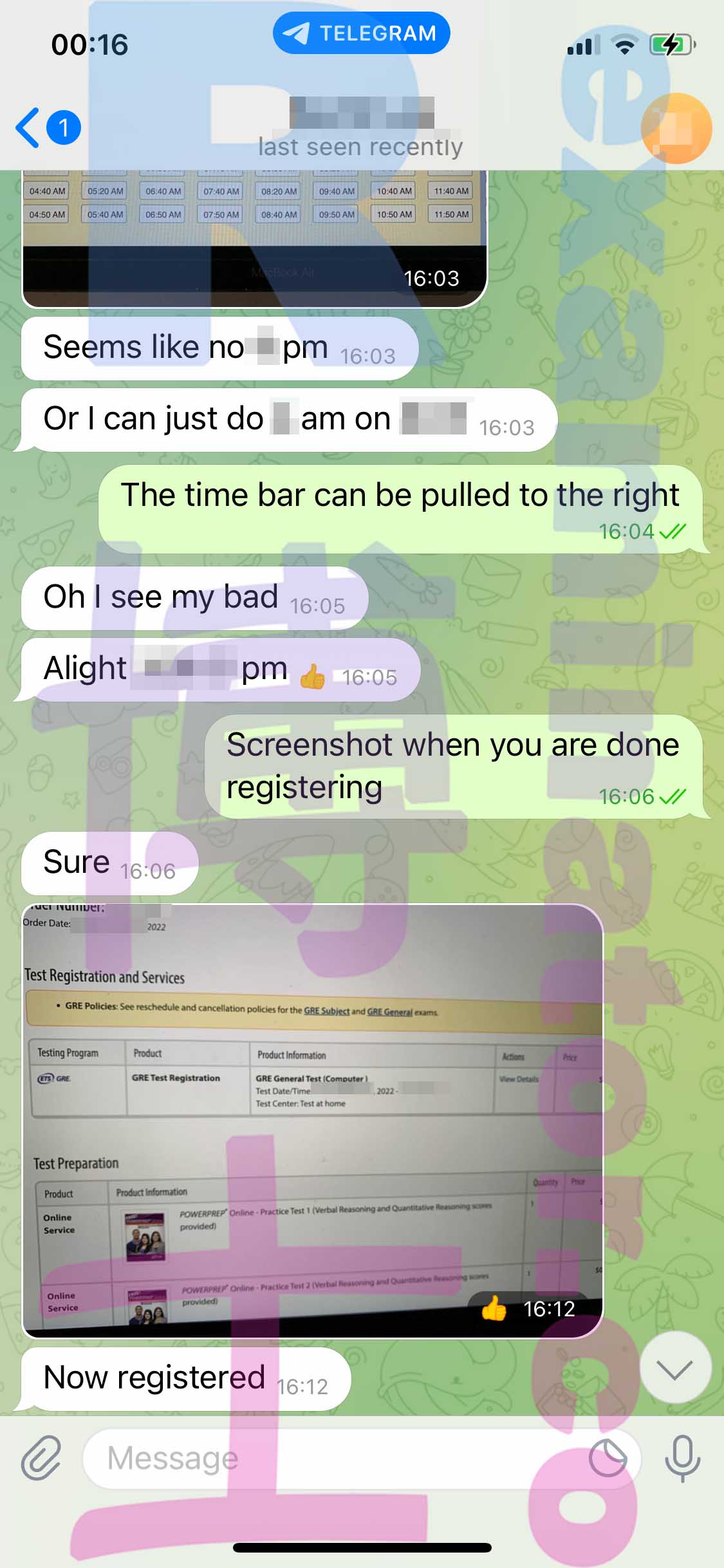[GRE代考保分]成功案例#239的对话截图